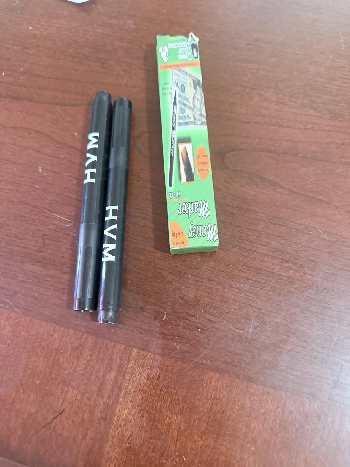 HVM Counterfeit Money Detector Pen (2 Counterfeit Pens) - Money Marker Bill Detector Pen with Upgraded Chisel Tip - Detect Fake Bills, Universal False Currency Checker Pack customer photo 2