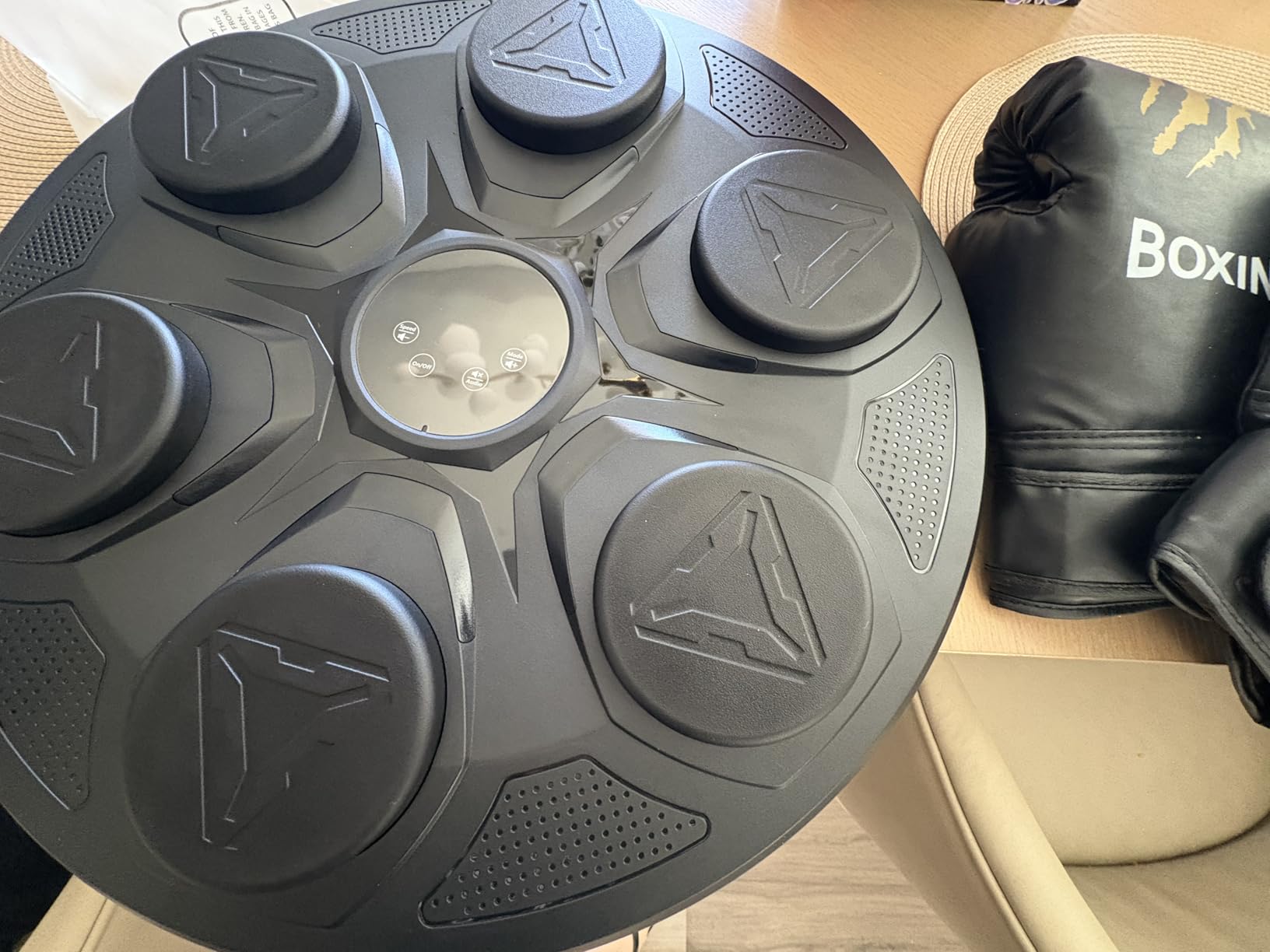 Upgrade Music Boxing Machine For Adults Kids, Interactive Music Punching Machine with Gloves 12 Modes 12 Speeds, Wall Mounted Electronic Boxing Punching Pad with Wireless Connection LED Display customer photo 2