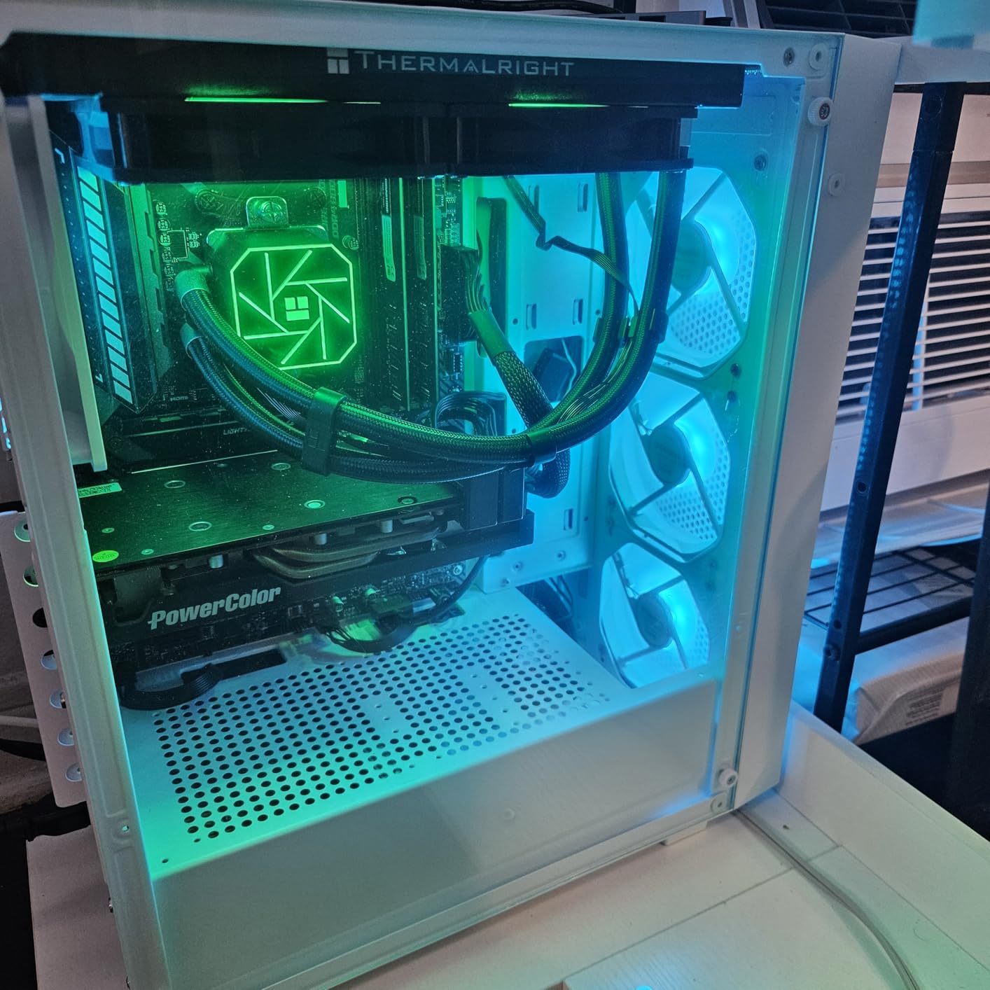 GAMDIAS White ATX Mid Tower Gaming Computer PC Case with Side Tempered Glass, Preinstalled 4X 120mm ARGB Fans, Support Up to 6X 120mm Fans, 360mm AIO/Radiator, 340mm GPU/VGA, 160mm CPU Air Cooler customer photo 2