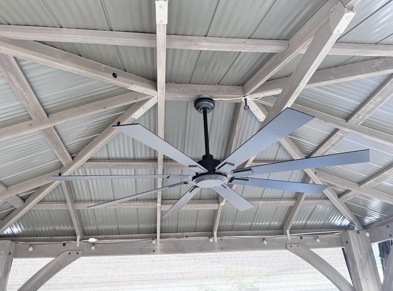 ZMISHIBO 72 Inch Ceiling Fan No Light with Remote Control, 8 Blades Quiet DC Reversible Motor, 6-Speed, Timer, Black Finish, Indoor Outdoor Ceiling Fans for Patios, Living Room, Garage customer photo 1