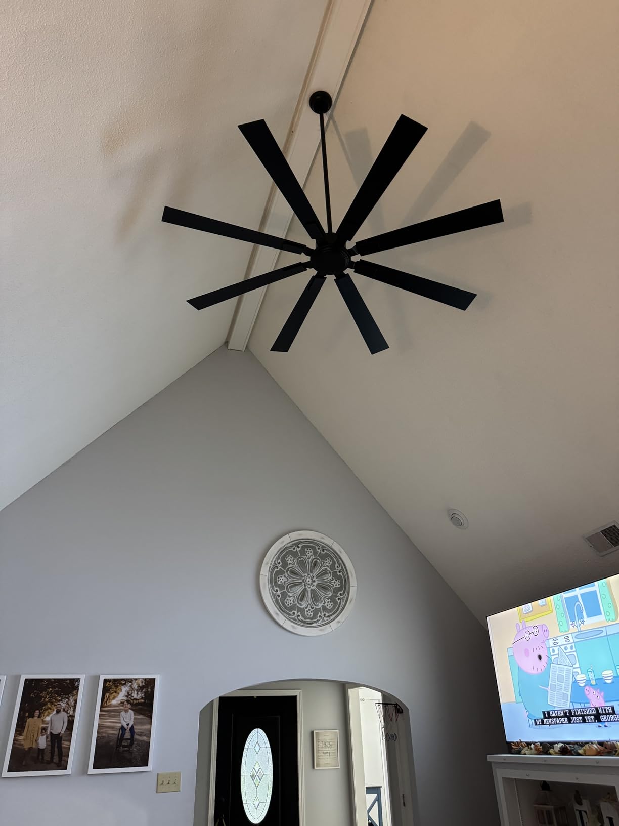 ZMISHIBO 72 Inch Ceiling Fan No Light with Remote Control, 8 Blades Quiet DC Reversible Motor, 6-Speed, Timer, Black Finish, Indoor Outdoor Ceiling Fans for Patios, Living Room, Garage customer photo 2