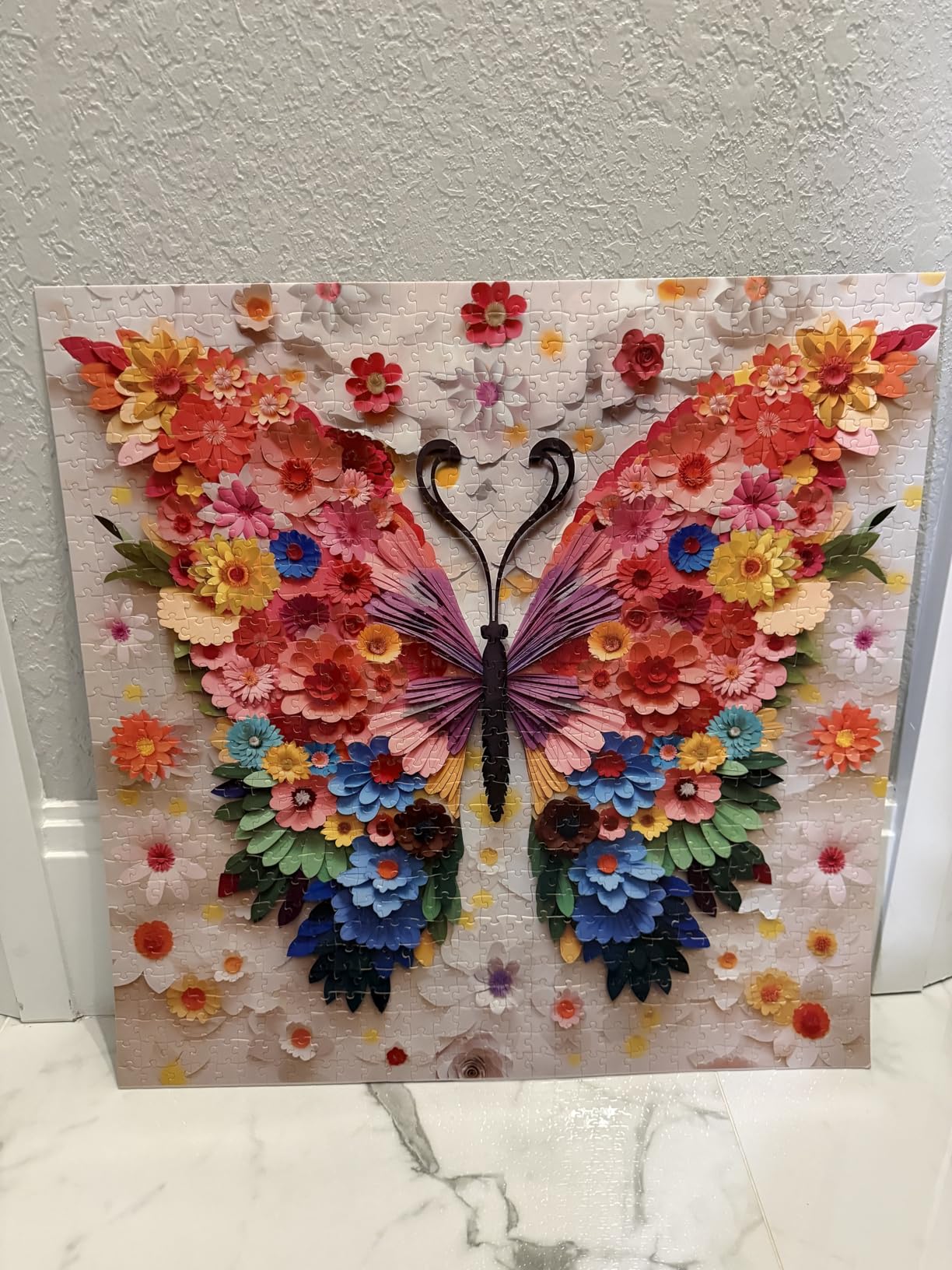 Butterfly Puzzles for Adults 1000 Pieces, Challenging Colorful Flower Butterflies Puzzles with Paper Art customer photo 1