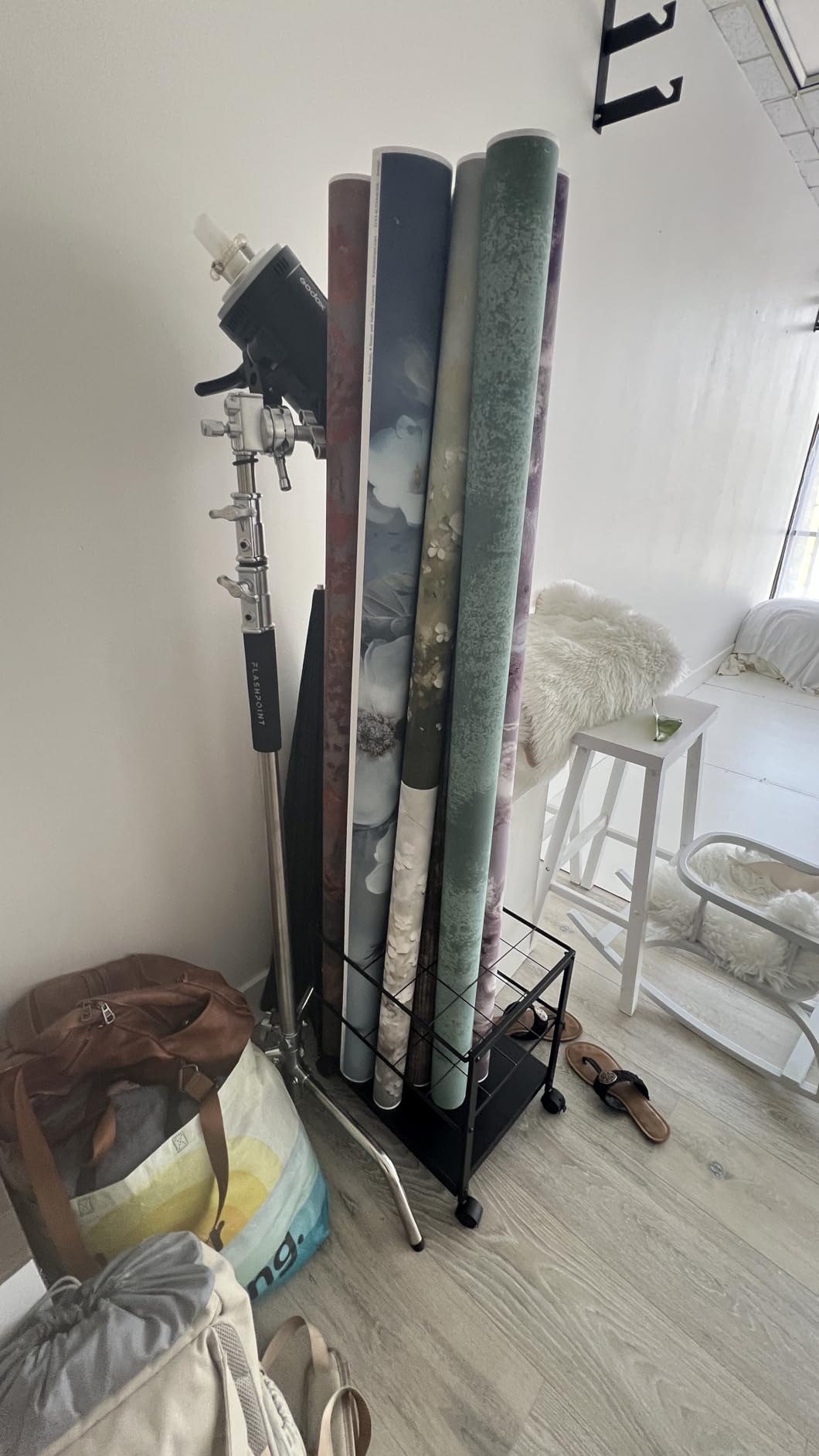Premium Blueprint Storage Rack Cart - 15 Slots Metal Blueprint Holder with Double-Layer Grids Ensures Secure, Non-Slip Storage, Organizing Posters, Architectural Plans, and Artwork Stably. customer photo 2