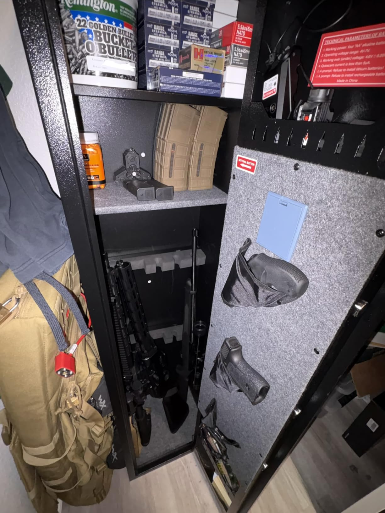 [No Assembly Required] 8-12 Fingerprint Gun Safe for Rifles and Pistols, Biometric Heavy Duty Long Gun Safe, 57