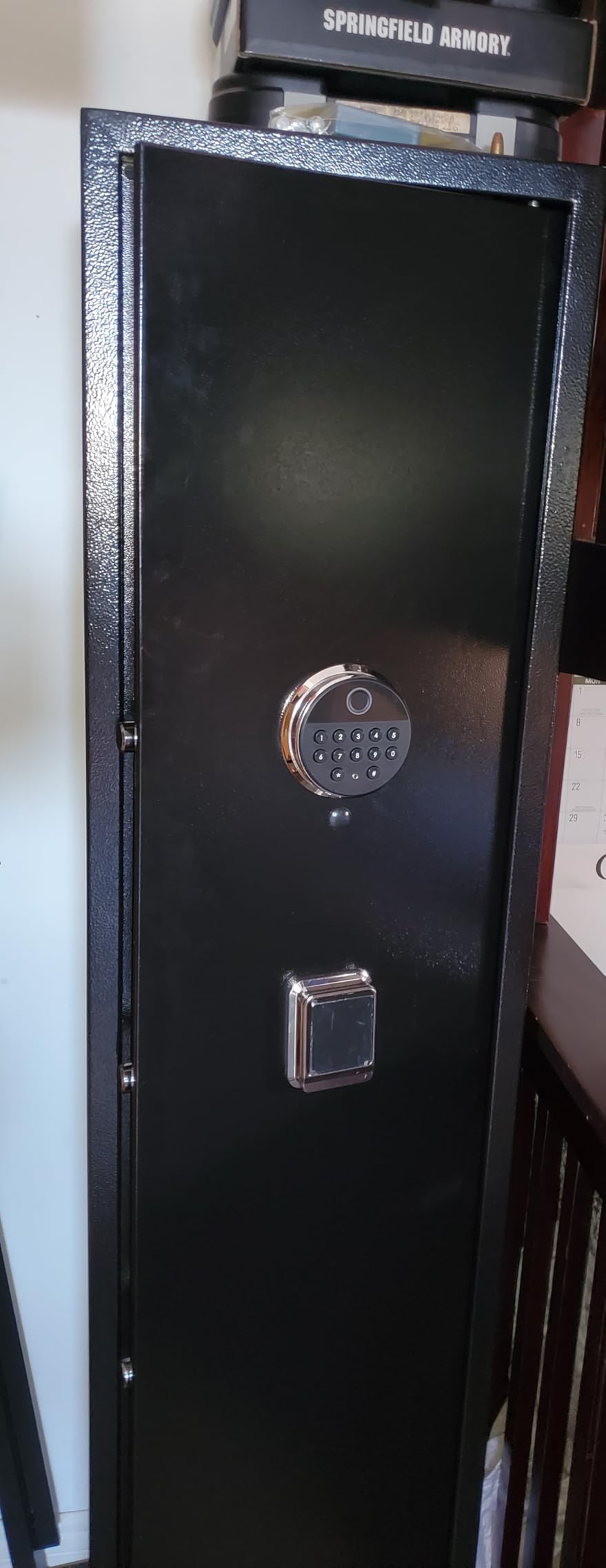 [No Assembly Required] 8-12 Fingerprint Gun Safe for Rifles and Pistols, Biometric Heavy Duty Long Gun Safe, 57