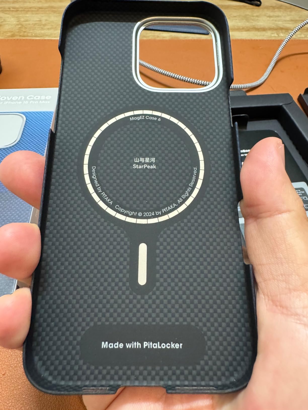 for iPhone 16 Pro Max Case 6.9 Inch, Compatible with MagSafe, Thin & Light Case iPhone 16 Pro Max with a Caseless Feel, 600D Aramid Fiber Woven [Ultra Slim-Black/Grey (Twill)] customer photo 2