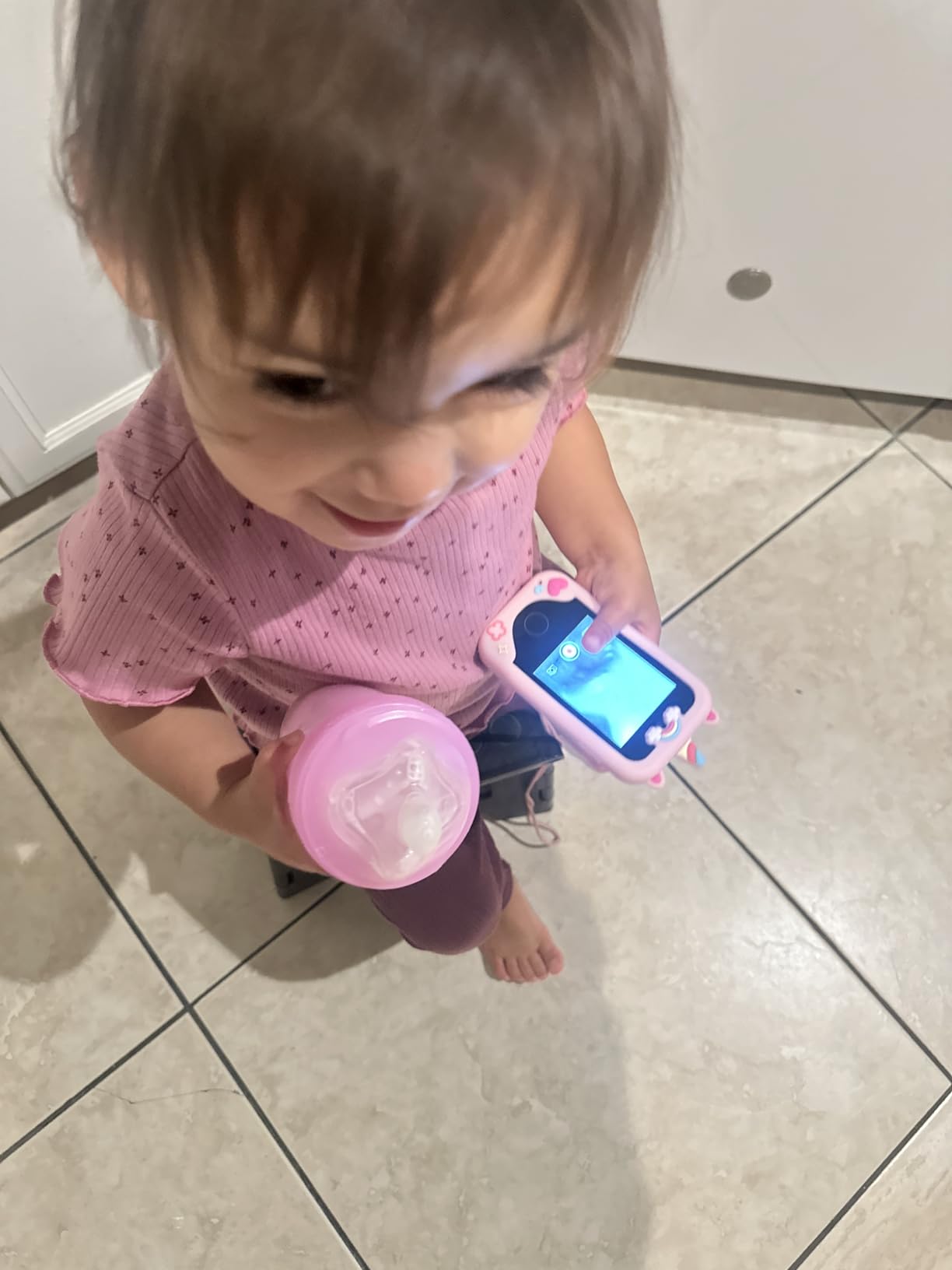 WEOLULI Kids Smart Phone with Dual Camera, Game & Music Player, Toddler Learning Play Toy Cell Phone, Gifts for Girls, Christmas, Birthday, Age 3-10, Light Pink customer photo 2