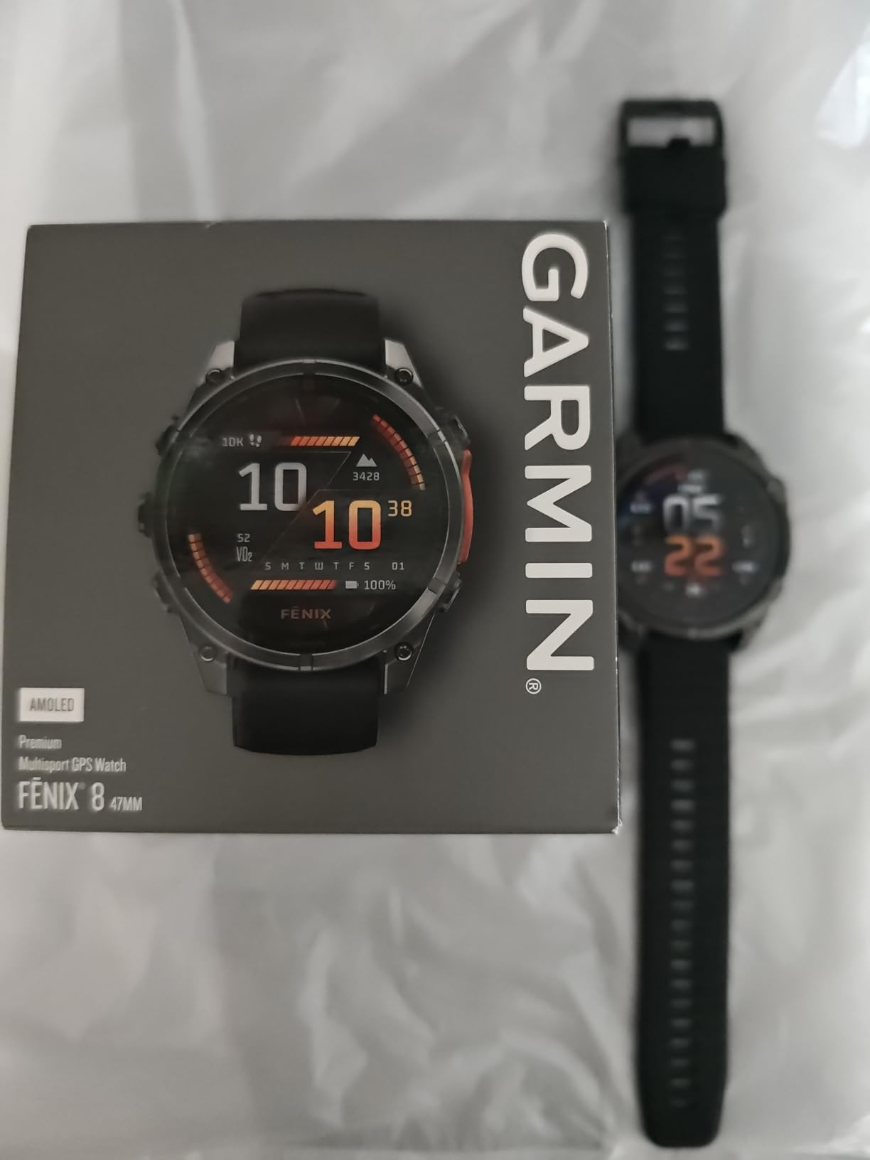 Garmin Fenix 8, 47mm, AMOLED, Premium Multisport GPS Smartwatch, Long-Lasting Battery Life, Dive-Rated, Built-in LED Flashlight, Slate Gray with Black Band customer photo 1