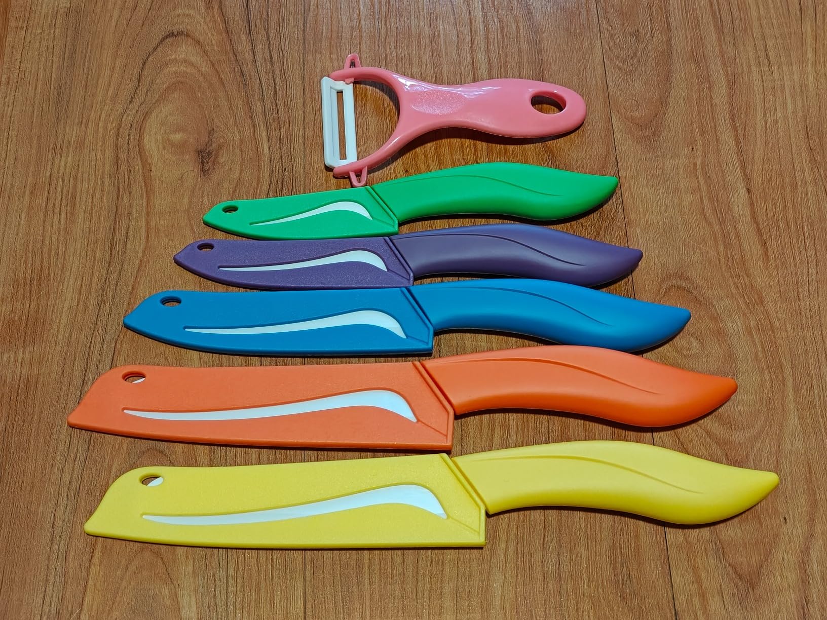 Ceramic Knife Set 6 Piece Ceramic Knives Colored with Cover Kitchen Knife Set include Peeler 3 inch Paring Knife Bread knife 6 inch Small Chef Knife customer photo 2