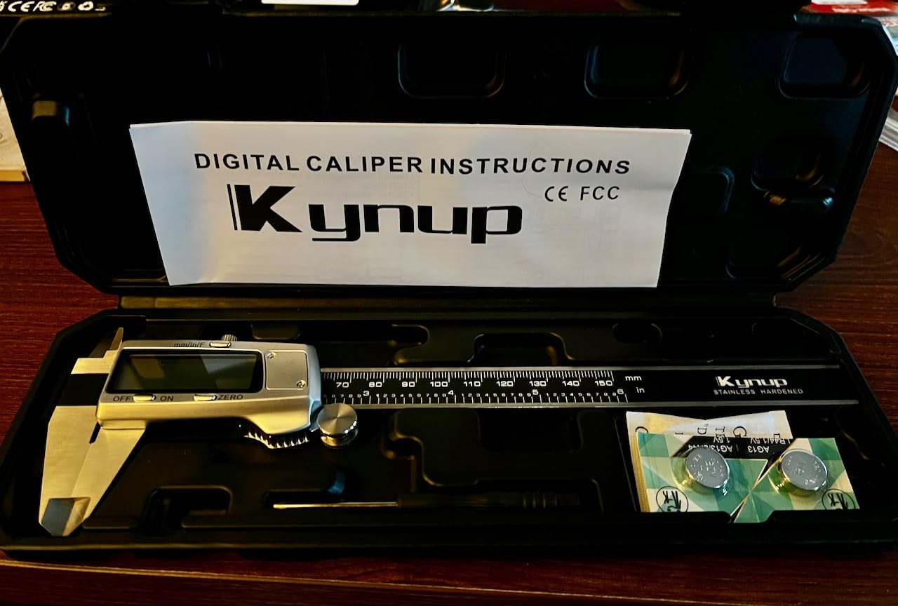 Kynup Digital Caliper, Caliper Measuring Tool, Micrometer Dial Vernier Caliper Digital, Full Turn Off, Stainless Steel, Switch from Inch Metric Fraction, Black(6Inch/150MM) customer photo 2