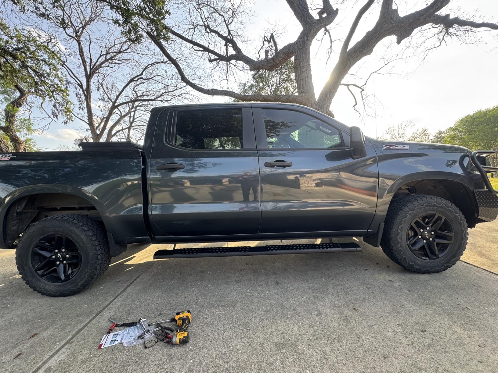 Crew Cab Running Boards Side Steps Compatible with 2009-2018 Dodge Ram 1500, Ram 2019-2024 1500 Classic, Ram 2010-2026 2500 3500 Black Textured Aluminum Nerf Bars customer photo 1