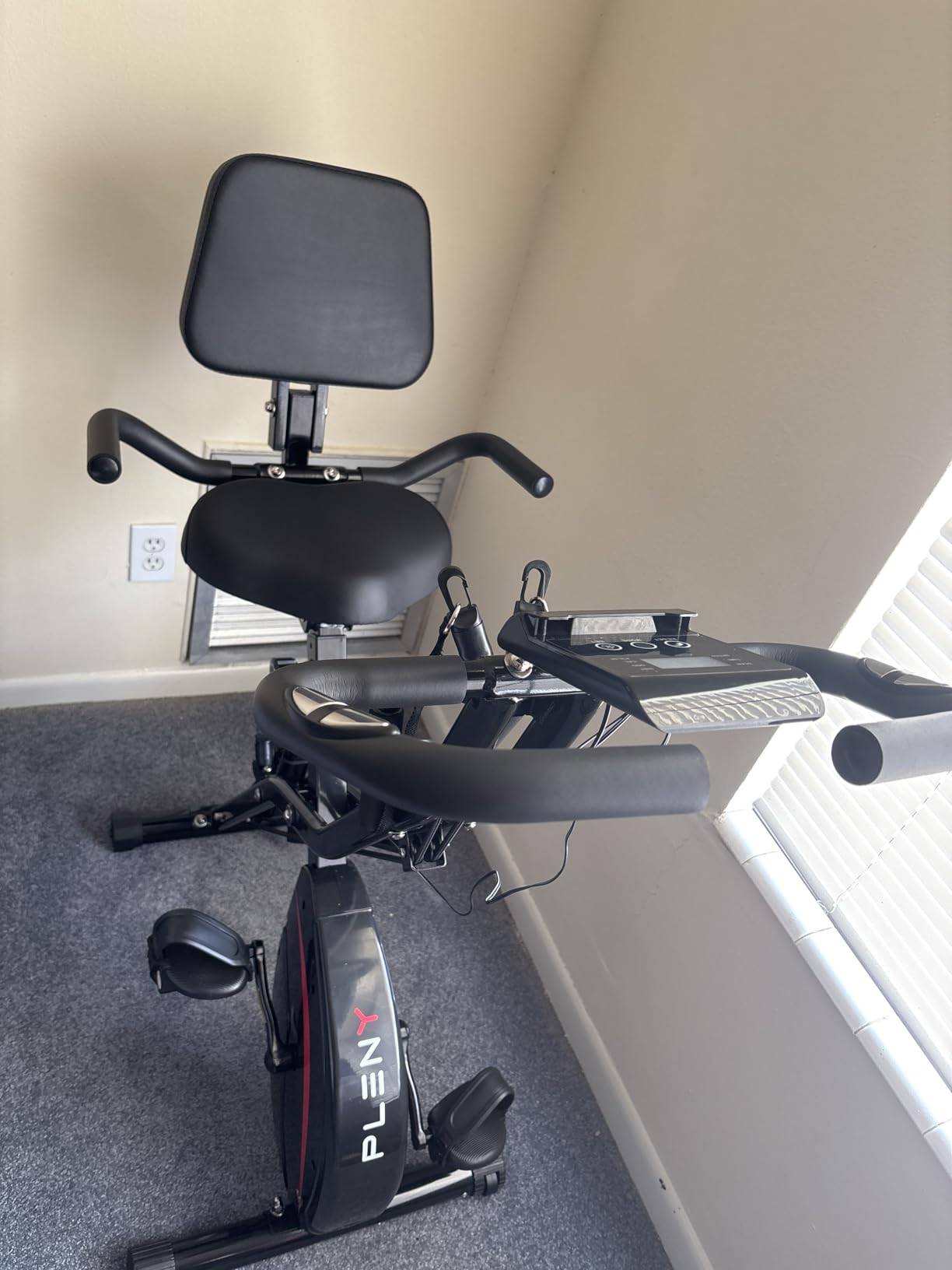 Pleny Folding Exercise Bike, 5 IN 1 Stationary Bikes for Home 6.6 LBS Flywheel, 330LB Weight Capacity Back Support Cushion Indoor Workout Cycling Bike for Home Gym customer photo 2