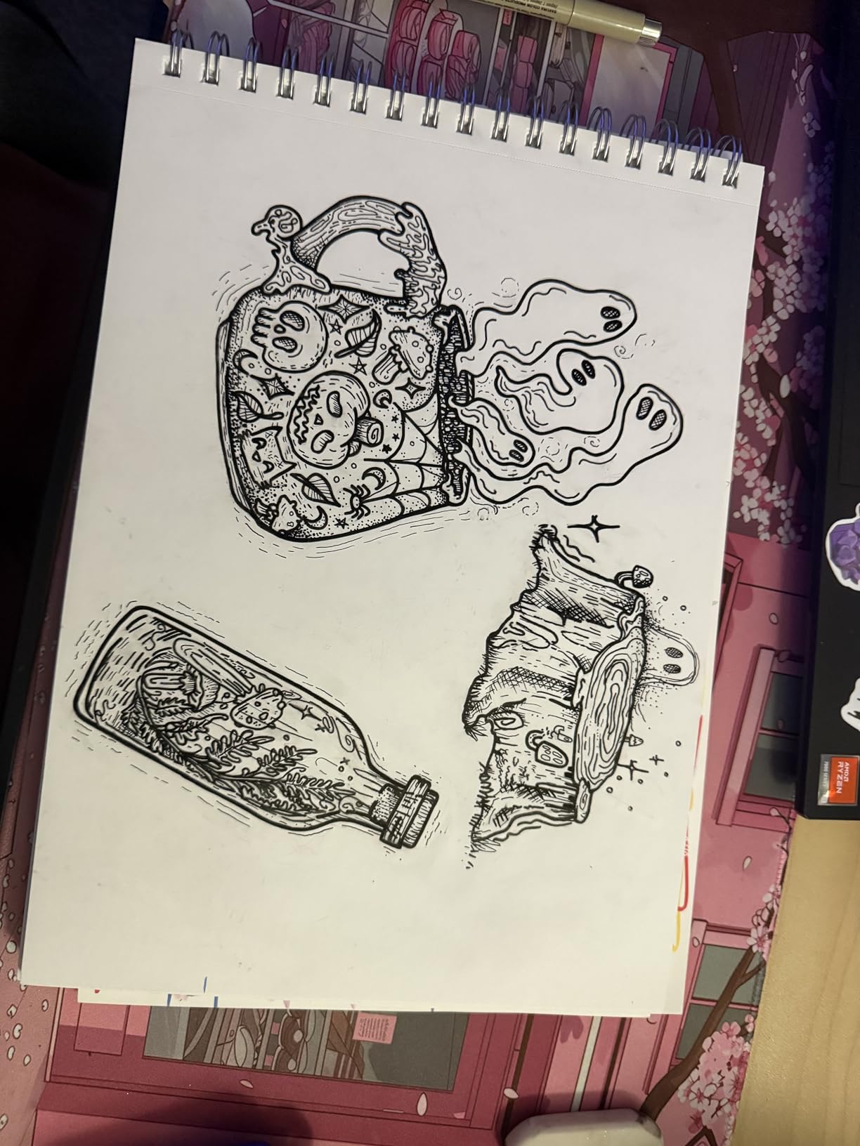Fuxi Sketchbook 8.5x11, 100 Sheets Hard Cover Sketch Book 8.5