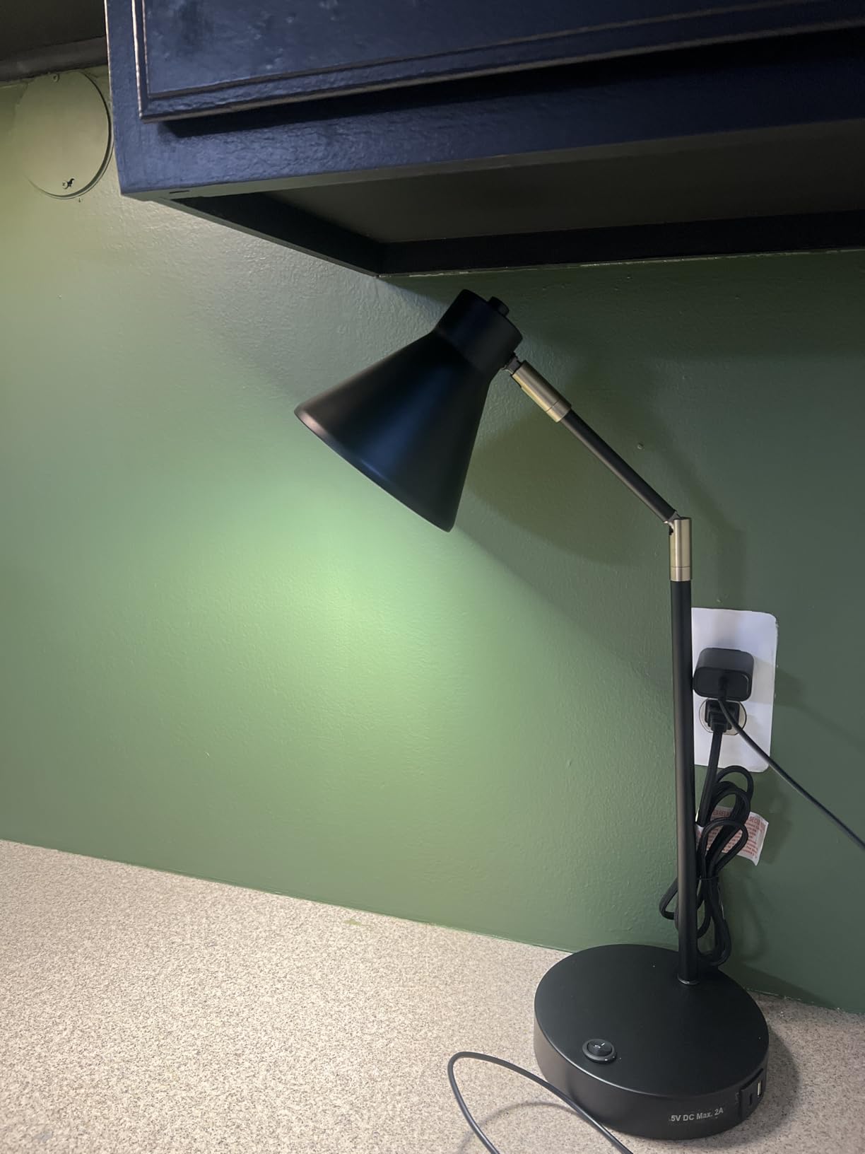 O'Bright Astrum - LED Desk Lamp with Dual USB Charging Ports, 100% Metal, 270 Degree Swivel Arms, Soft White Light (3000K), Bedside & Home Office Table Lamp, ETL Listed, Antique Brass Finish customer photo 1