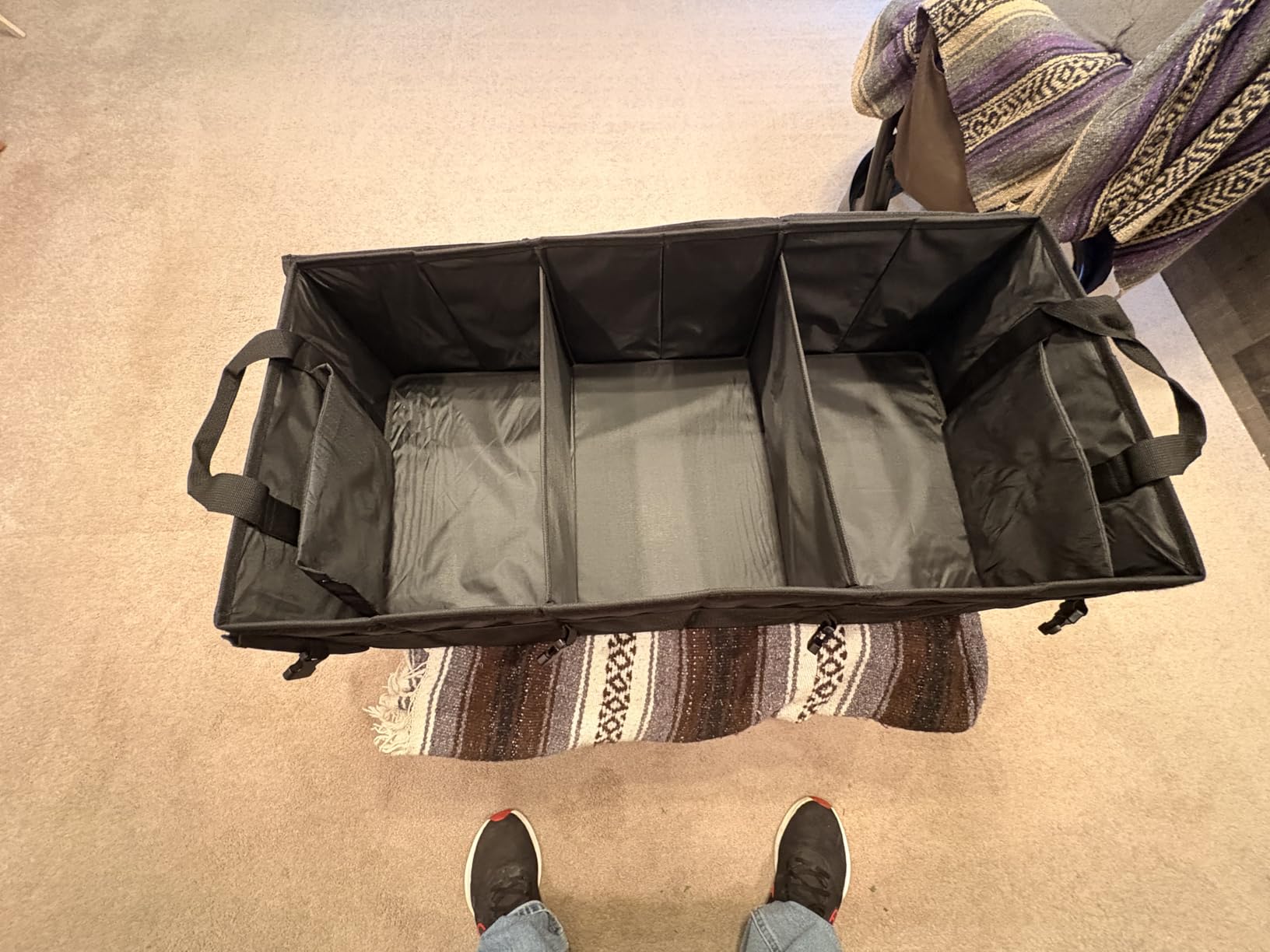 MIKKUPPA Car Trunk Organizer - 95L Collapsible Trunk Organizer with Lid, Sturdy Car Storage for SUV Auto Truck Van with Adjustable Straps and Non Slip Bottom (Black, X-Large) customer photo 1