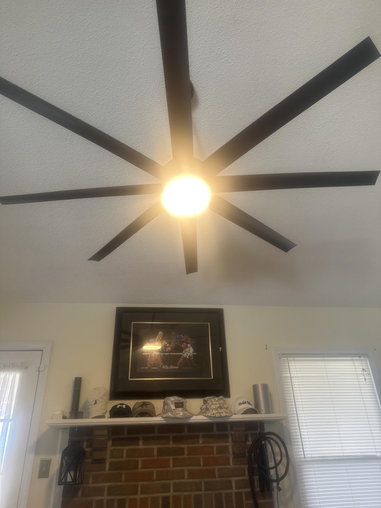 Modern Ceiling Fans with Lights, 72 Inch Ceiling Fan with Light and Remote, Bedroom Living Room Library Cafe Outdoor/Industrial, 24W 3CCT Dimmable, 8 Blades 6 Speed Reversible Quiet DC Motor, Black customer photo 1