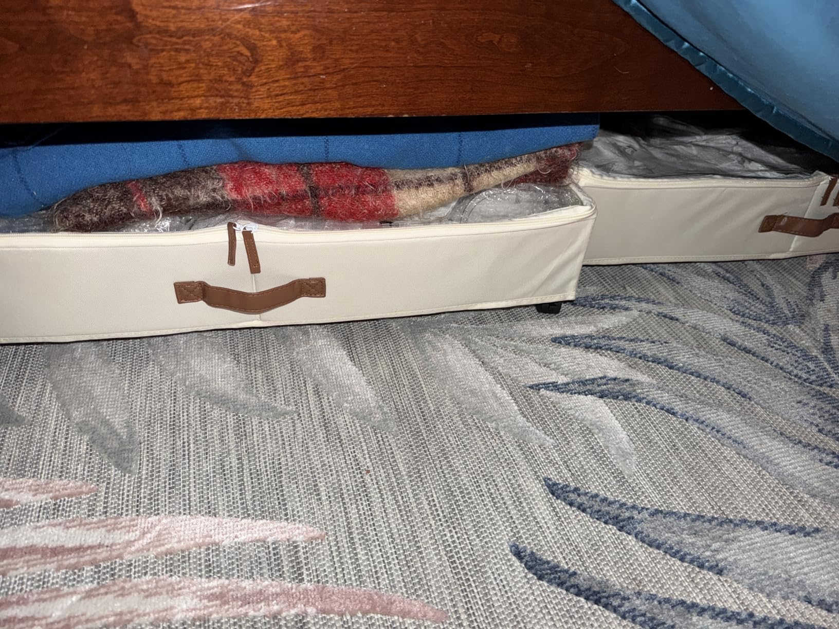 Yecaye Under Bed Storage with Wheels, 2 Pack Under Bed Storage Containers with Adjustable Dividers & Clear Lid, Rolling Underbed Organizer Bins customer photo 1