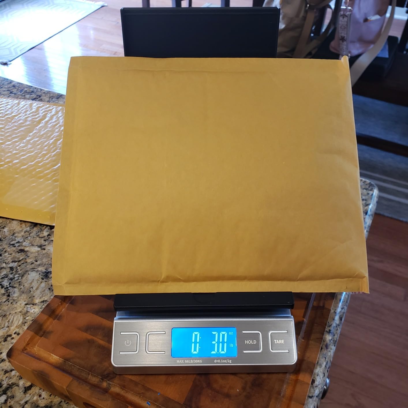 TIPRE Digital Shipping Postal Scale, Mail Scale with Envelope Flip Holder, 66lb/0.1oz Postage Scale for Package, Small Business, Post Office, Hold&Tare Function, Battery&Type-C Charging Cable - Silver customer photo 2