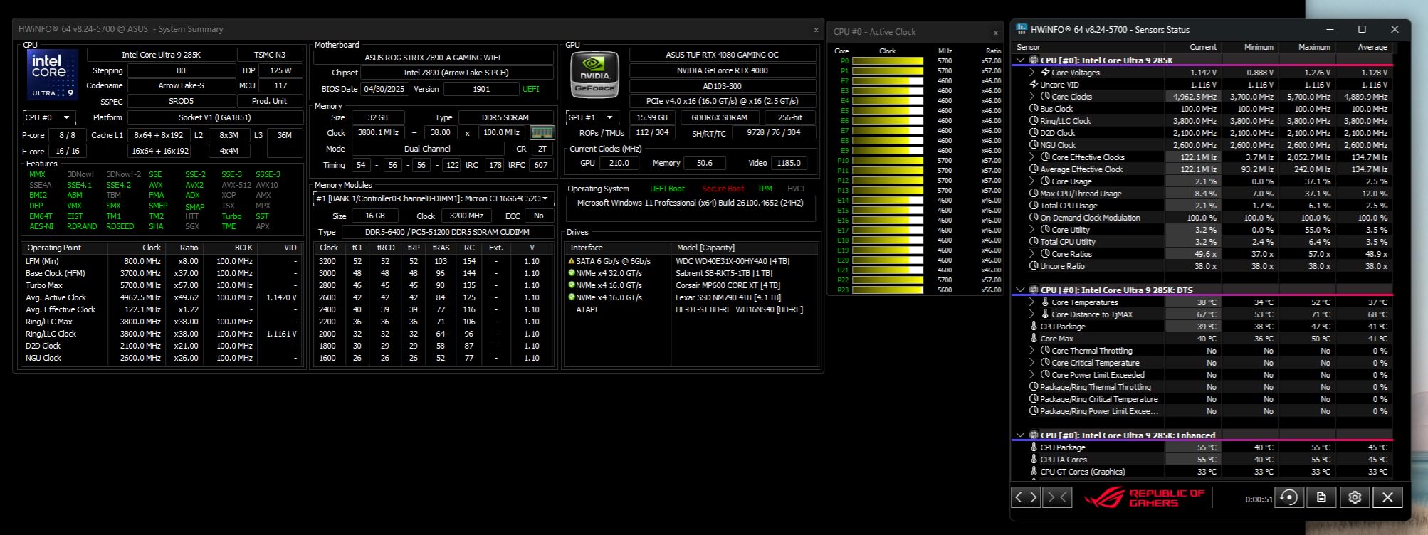 Intel Core Ultra 9 Desktop Processor 285K - 24 cores (8 P-cores + 16 E-cores) and 24 threads - Up to 5.7 GHz unlocked - 40 MB Cache customer photo 2