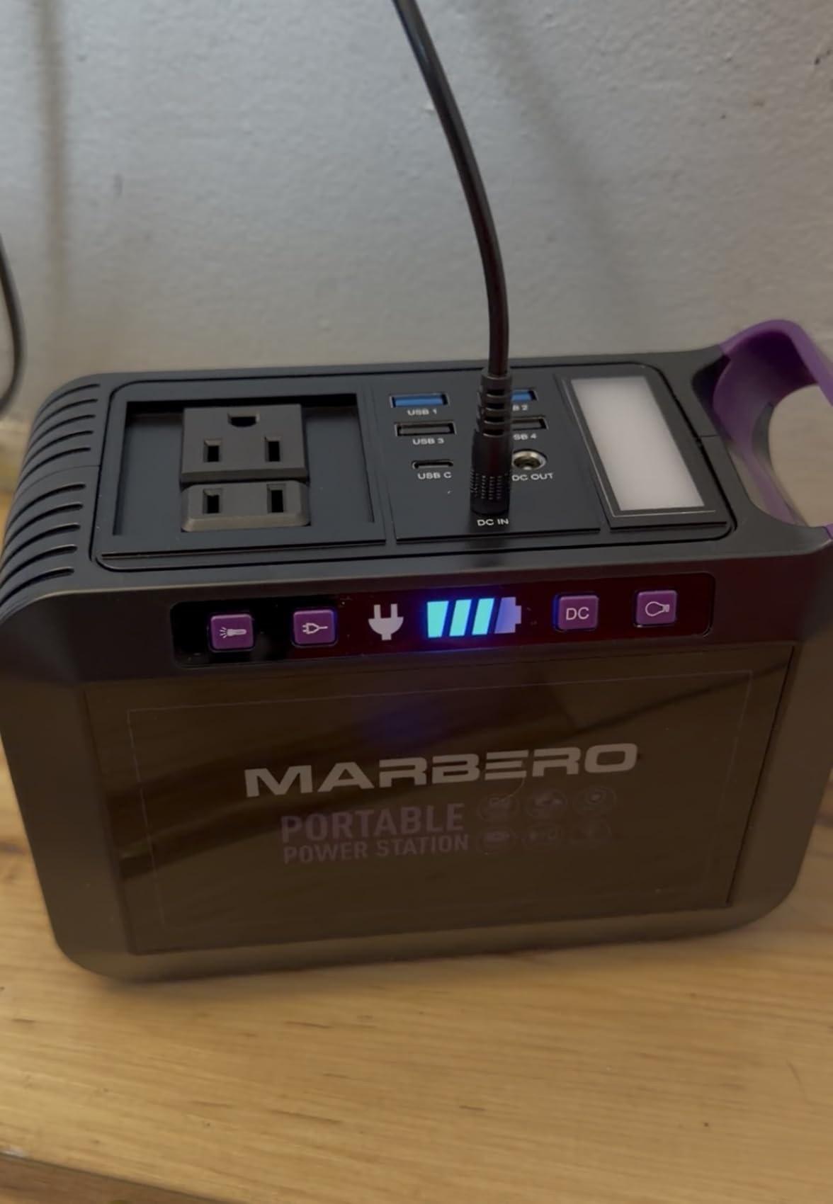 MARBERO Solar Generator 111Wh Portable Power Station with Solar Panel 30W Included Power Bank with AC Outlet 120W Surge for Home Outages Camping Outdoor Adventure Emergency customer photo 1