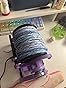 Household Electric Spinning Wheel, Mini Wool Spinning Wheel - Forward/Reverse Switching+Max Speed 800RPM+Capacity 4oz(120G), for Wool Fibre Twisting, 3 Spools, Purple customer photo 1