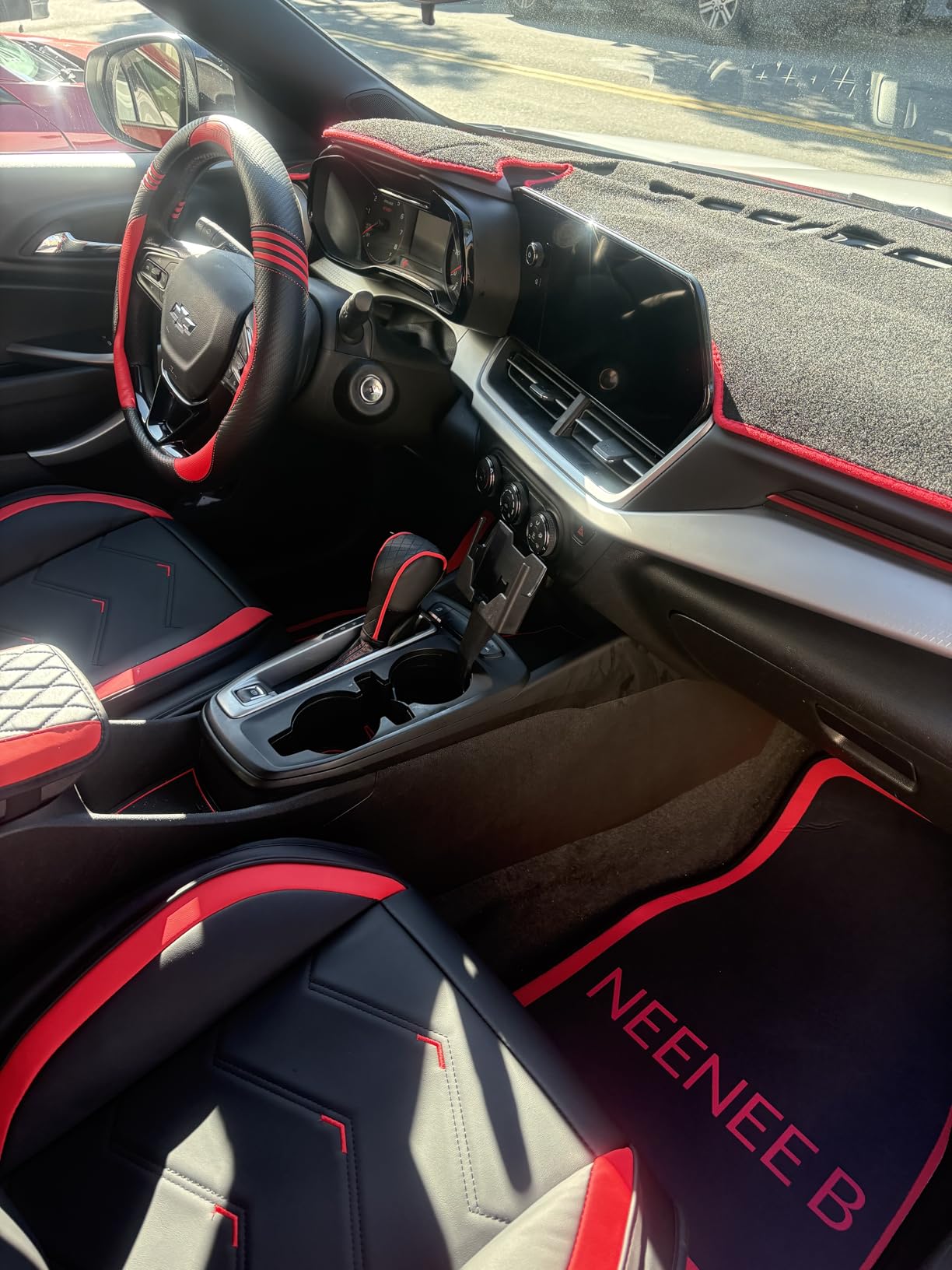 FREESOO Black Beige Car Seat Covers Full Set - Faux Nappa Leather Seat Covers for Cars, Luxury Breathable Waterproof Front Seats with Lumbar Support and Back Seat Cover, Fit for Sedans SUVs Pick-ups customer photo 1