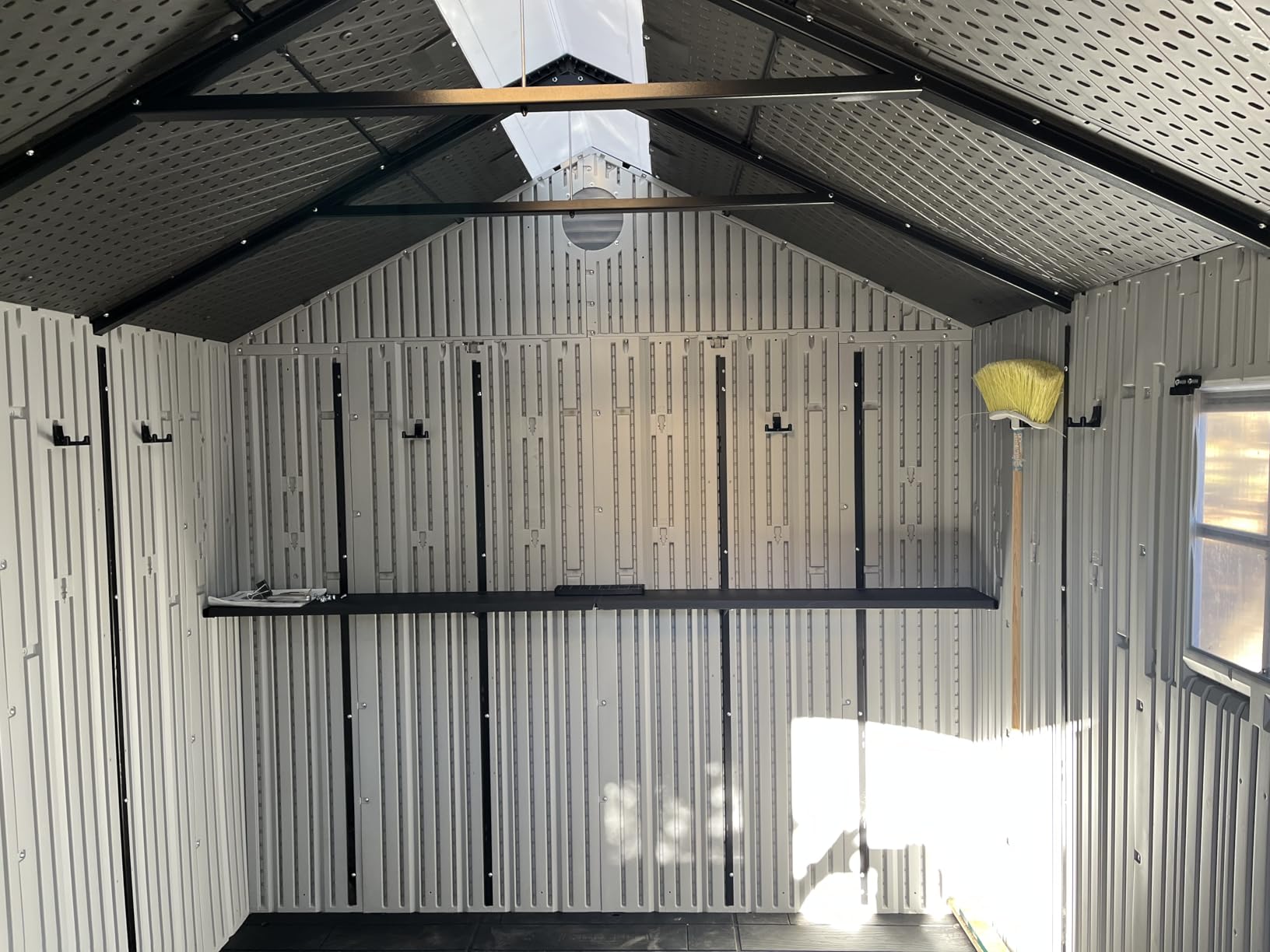 Lifetime Outdoor Storage Shed, 8x10 Ft, Gray, Resin Tool Shed with Lockable Doors and Steel-Reinforced Walls customer photo 2
