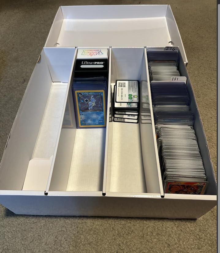 Trading Card Storage Box, 3200 Count Cardboard Storage Box with Divider for Sports, Tcg, Mtg Card (1 Pack) customer photo 1