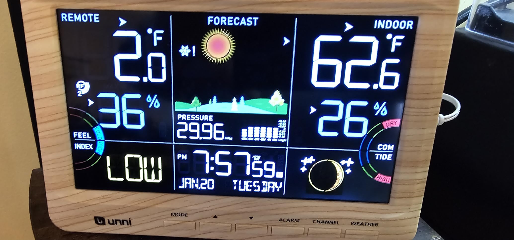 Weather Station Indoor Outdoor Thermometer Wireless, Home Atomic Clock with Large Constant Display, Inside Outside Temperature Humidity Monitor, Dew Heat Point, Barometer Grey customer photo 2