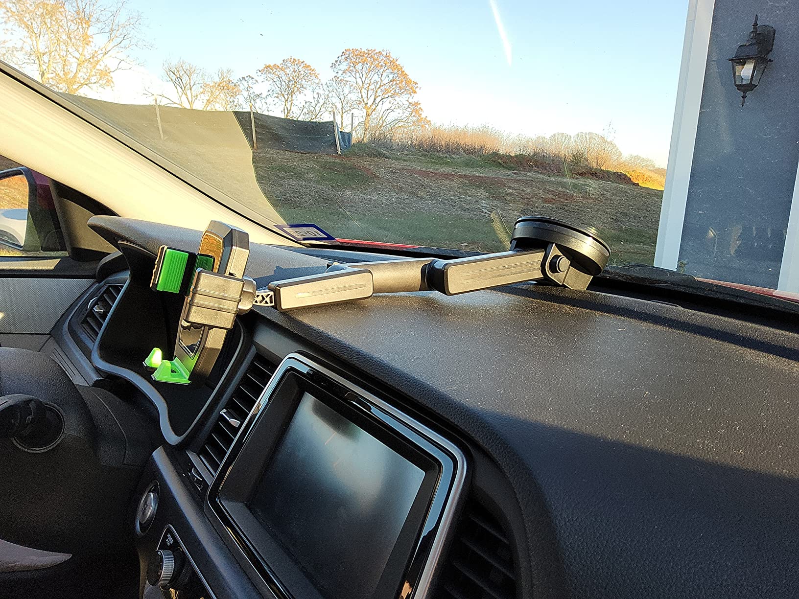 Cell Phone Mount for Truck Phone Holder - Heavy Duty Suction Cup + Dashboard Pad, 16.9 inch Long, Big Rig Trucker customer photo 2