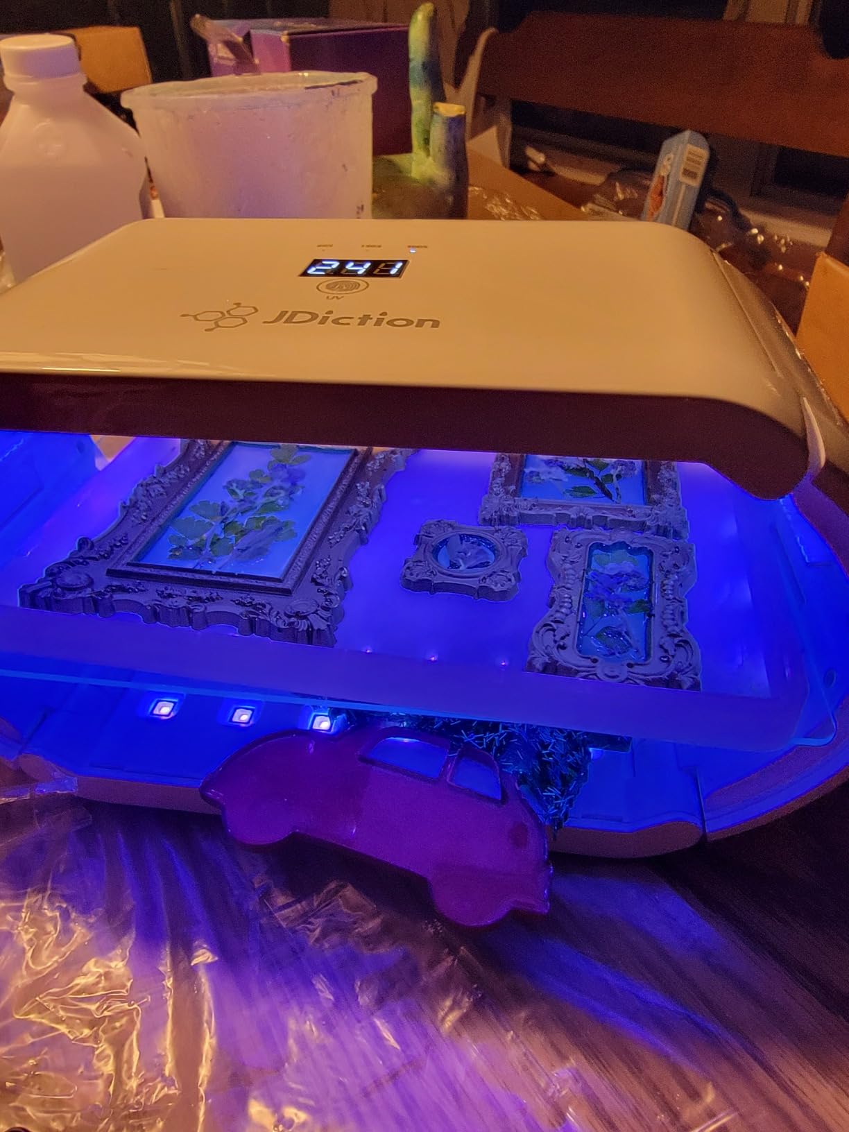 JDiction UV Light for Resin, Wireless UV Resin Lamp with 48 LED Beads, Long Time Setting (1min, 3min, 5min, 10min), Rechargeable 48W Powerful Cordless Curing Tool for Jewelry Making Crafts customer photo 2