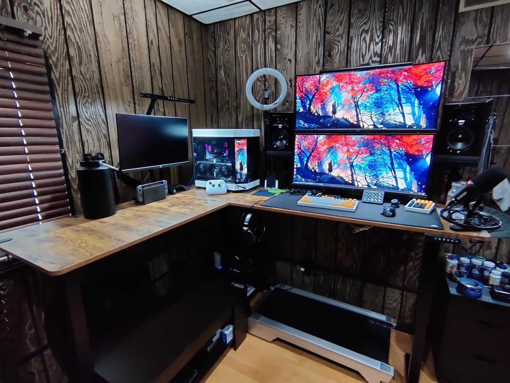 VIVO Corner Standing Desk, 75 x 63 inch Reversible L-Shaped Workstation, Electric Height Adjustment, Home, Office, and Reception Rooms, Real Bamboo Table Top Black Frame, DESK-E3CTBO-75 customer photo 2