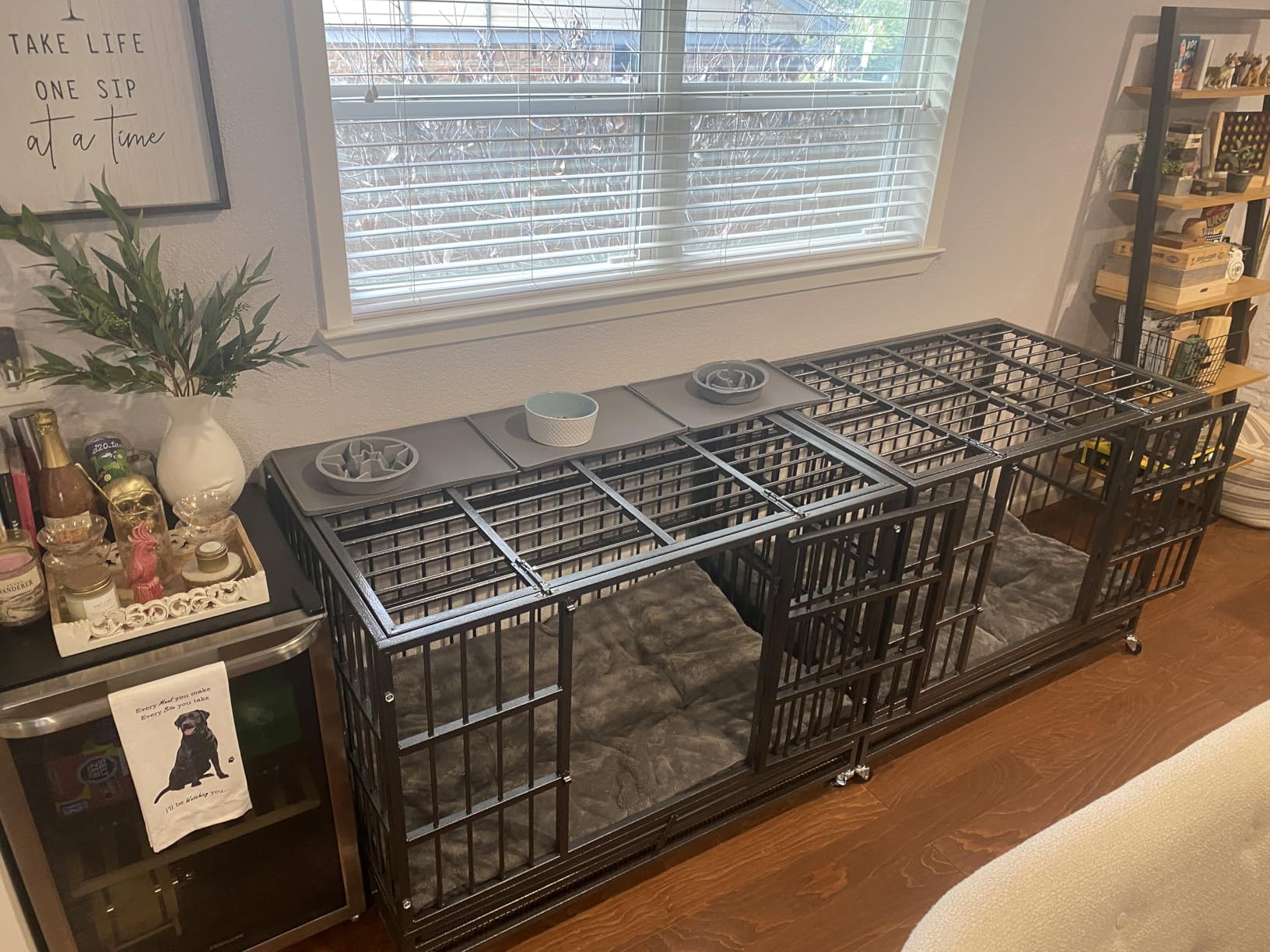 Oranland 48 Inch Heavy Duty Dog Crate and Escape-Proof Dog Cage, High Anxiety Indestructible, Sturdy Locks Design, Double Door and Removable Tray, Extra Large XL XXL customer photo 2