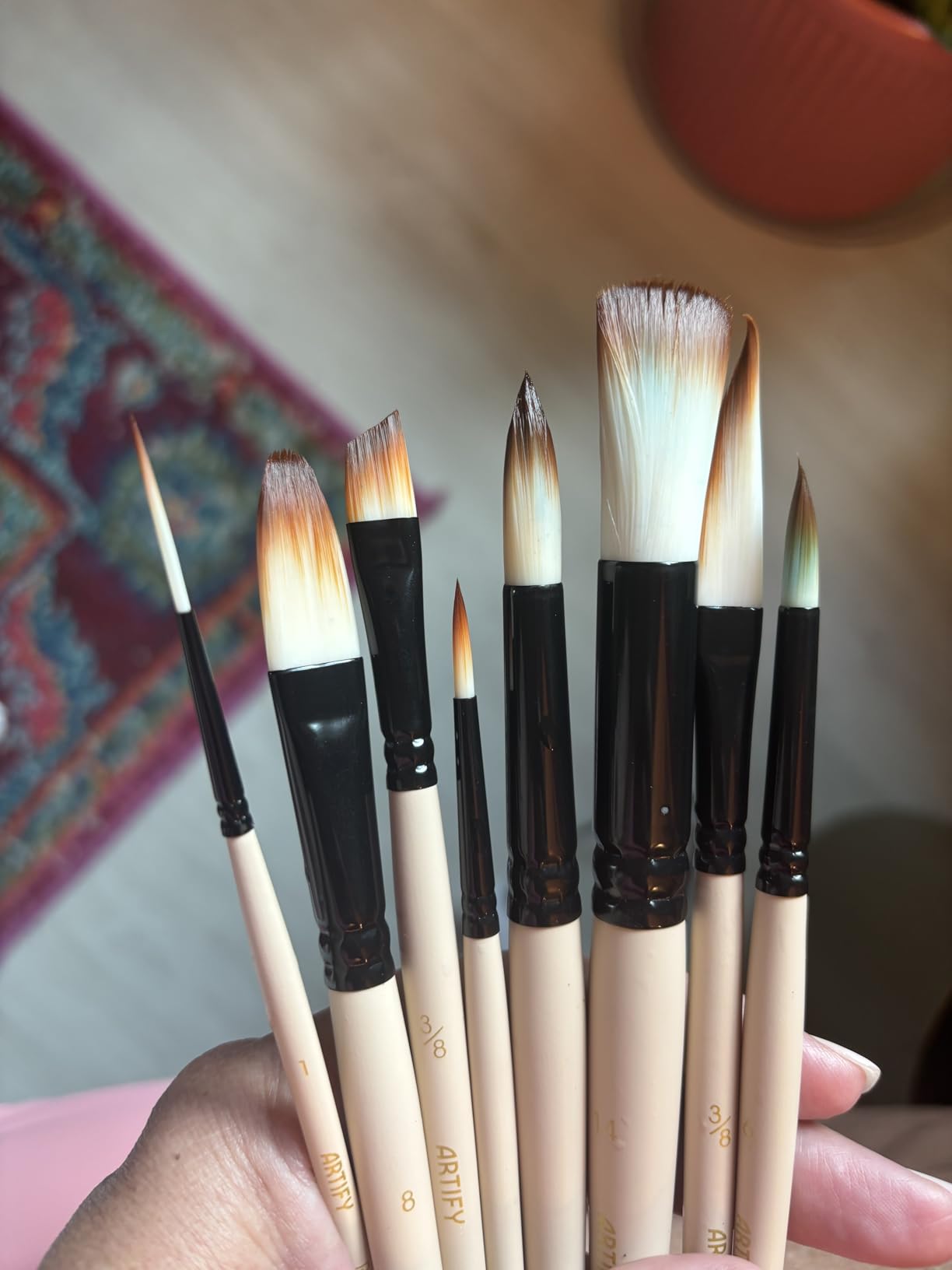 ARTIFY Watercolor Brush Set, 8 Pcs Professional Paint Brushes with Case for Beginners and Artists customer photo 1
