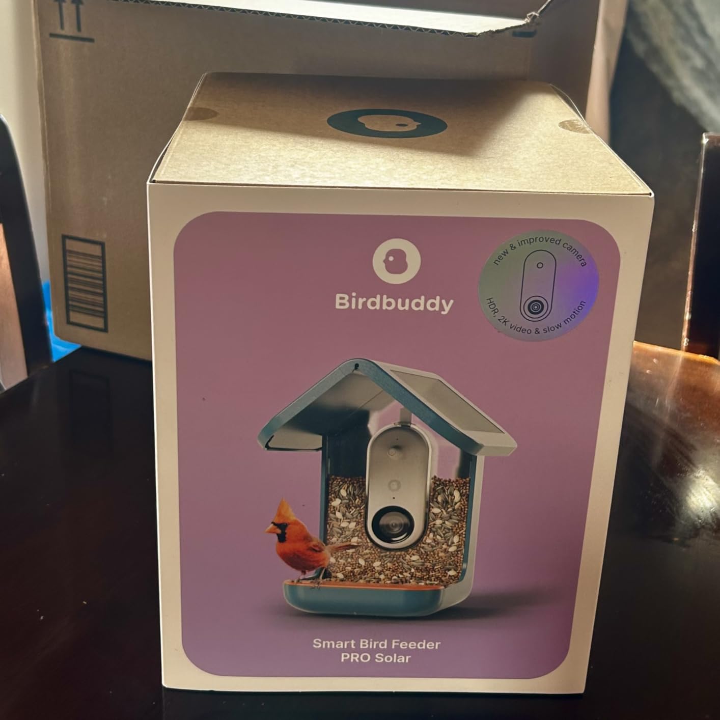 Birdbuddy PRO Solar Smart Bird Feeder with Camera - AI Bird Species Identification, 5MP Photos, 2K HD Video Live Stream Camera, Slow-Motion Video, 2.6in Focus - Blue Solar customer photo 1