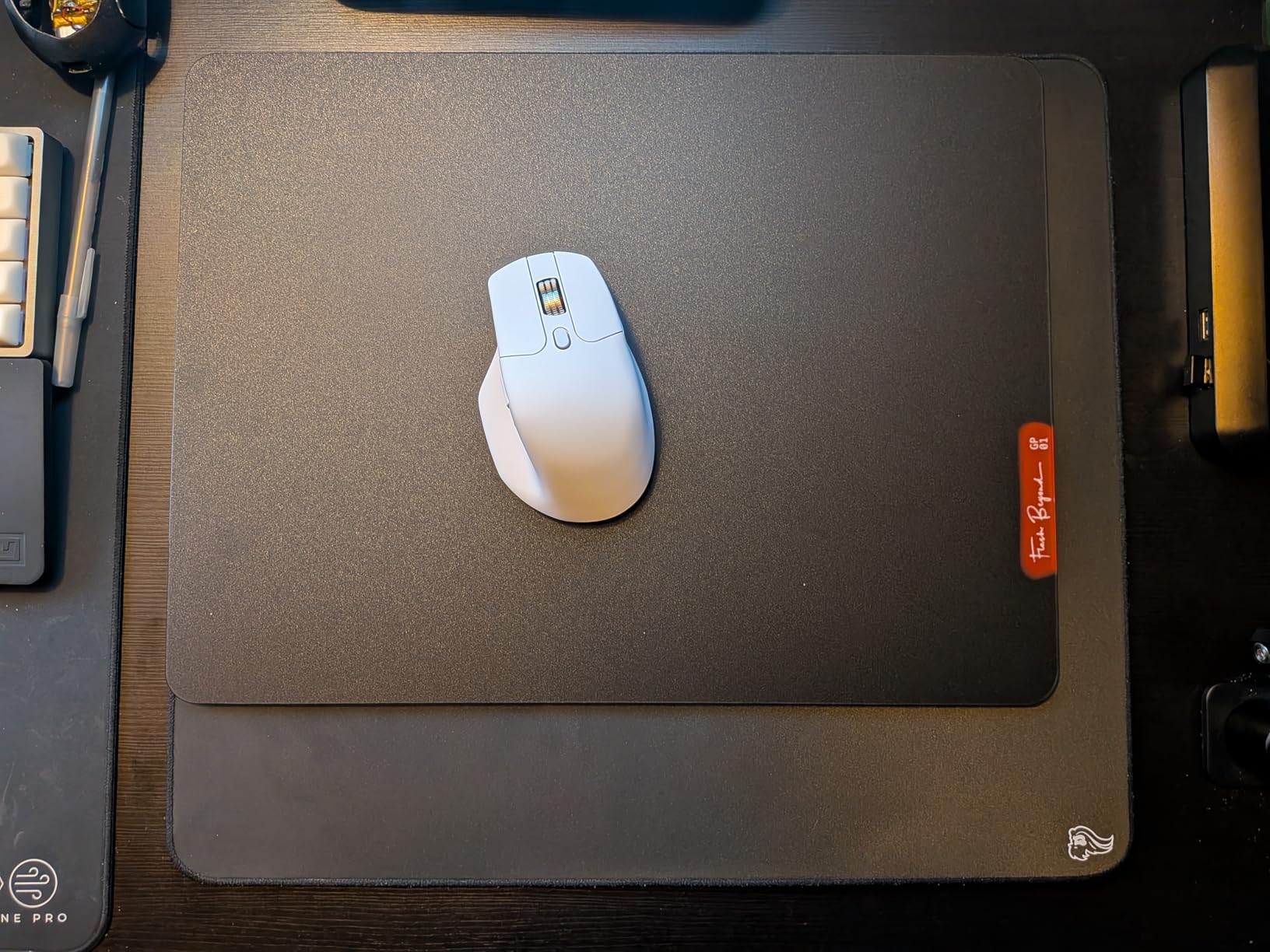 Flash Beyond Glass Gaming Mouse Pad - Premium Glass Pad with Anti-Slip Rubber Base - Smooth, Precise Tracking, Surface for High-Speed Gaming, Ideal for FPS Players (Black, Middle-15.7L x 11.8W inches) customer photo 2
