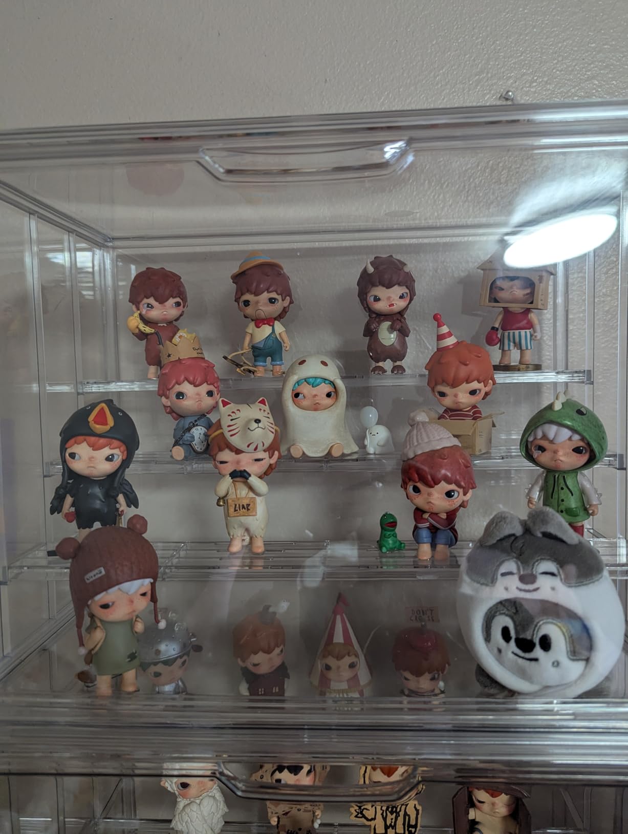 Attelite Acrylic Display Case,Upgrade 4 Tiers Clear Display Case with 3 Adjustable Divider, 2 Pack Stackable Large Storage Box with Magnetic Door for Collectibles Action Figures customer photo 2