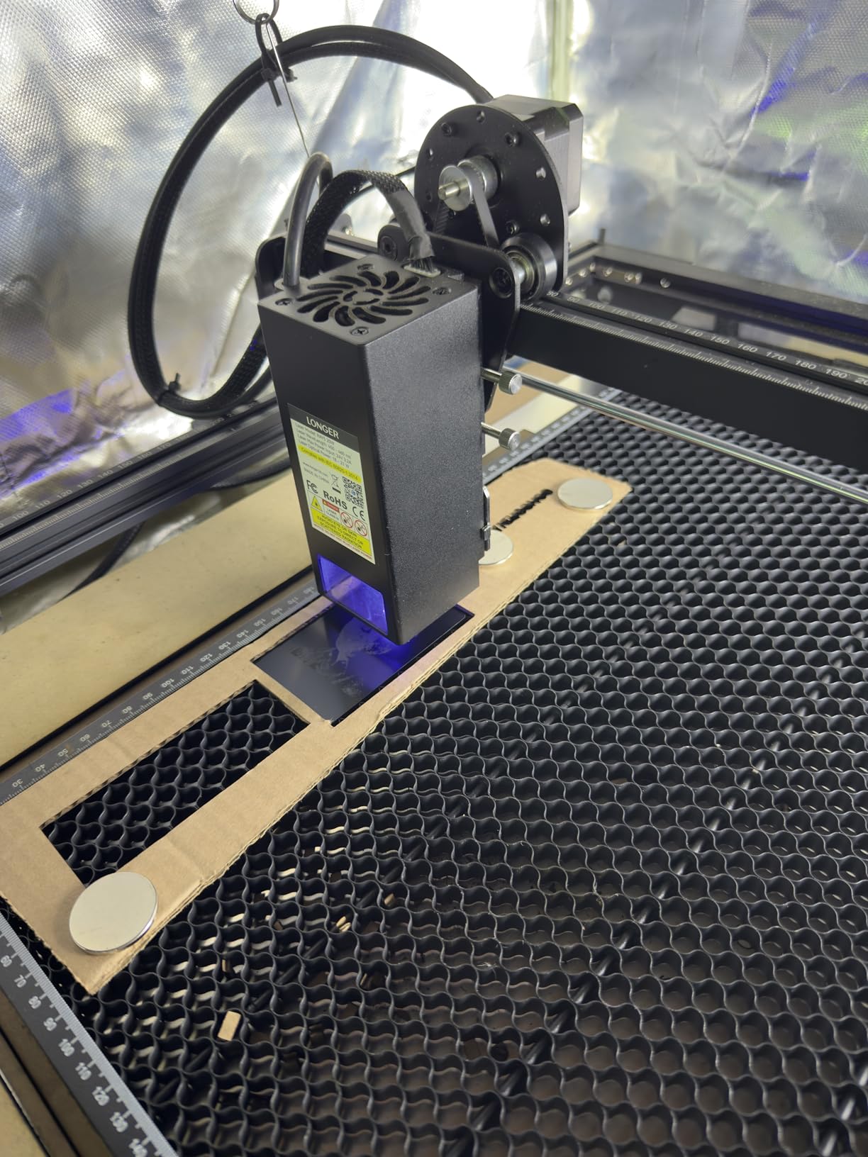 Longer New Upgrade RAY5 20W Laser Engraver,20000mW Output,32-bit Motherboard, 130W CNC Laser Cutter,App Offline Control, DIY Engraver Tool for Metal/Glass/Wood,Engraving Speed to 24,000 mm/min customer photo 1