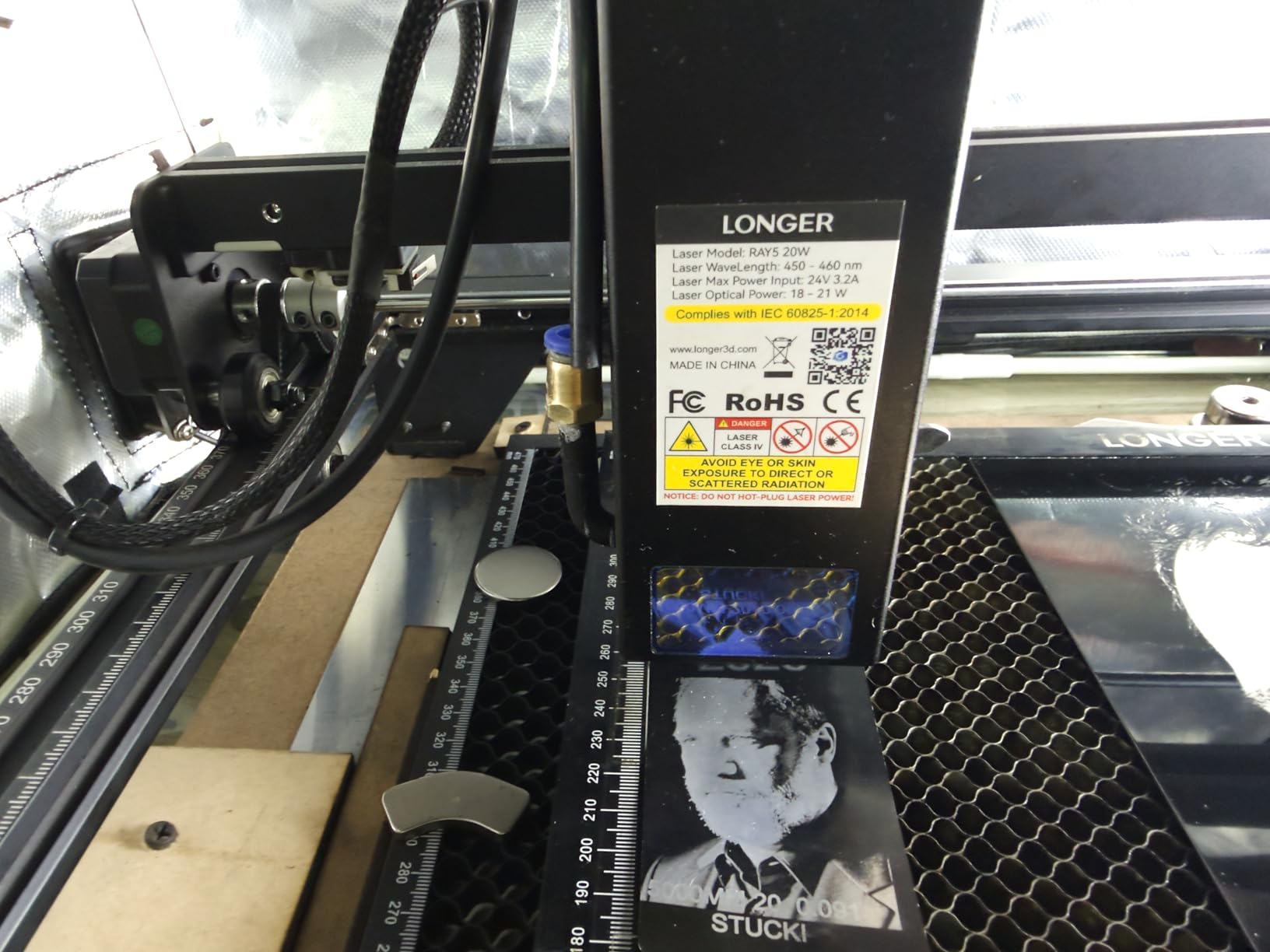 Longer New Upgrade RAY5 20W Laser Engraver,20000mW Output,32-bit Motherboard, 130W CNC Laser Cutter,App Offline Control, DIY Engraver Tool for Metal/Glass/Wood,Engraving Speed to 24,000 mm/min customer photo 2