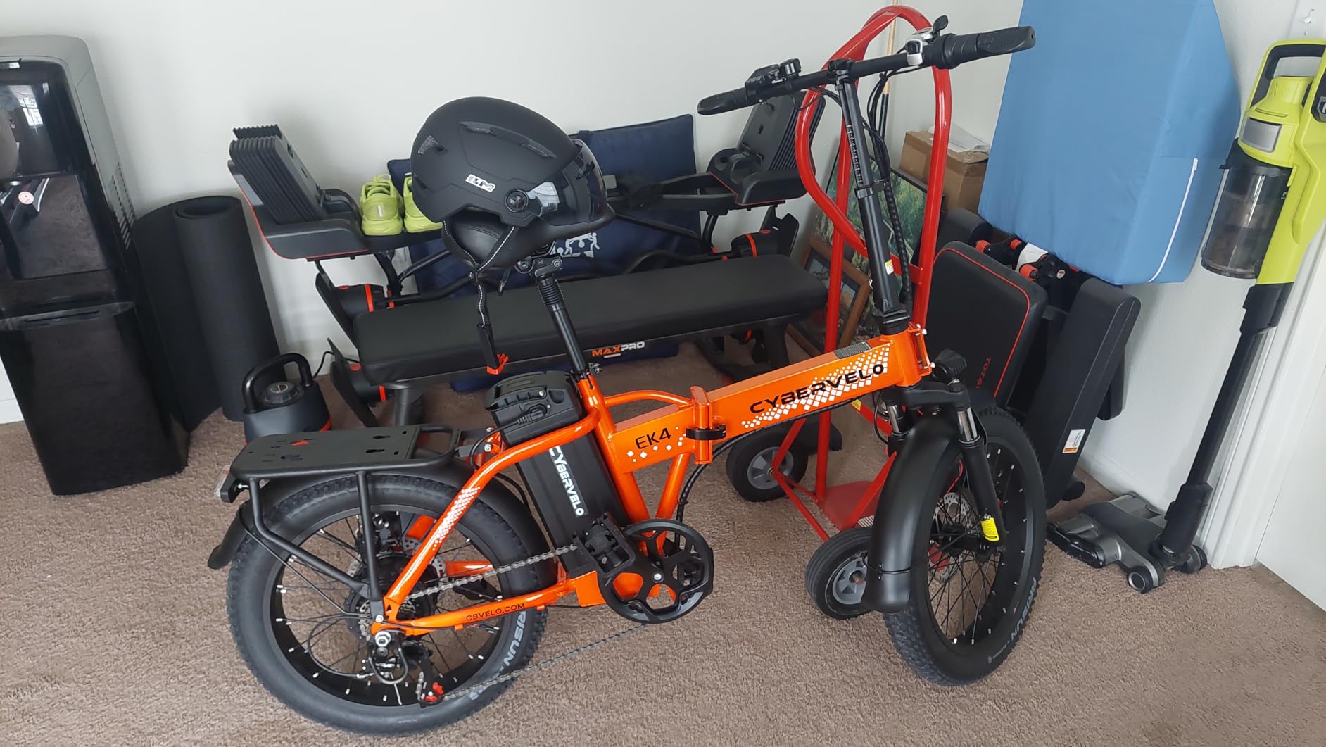 Cybervelo 1000W Folding Electric Bike, 48V 20.8AH Large Removable Battery E-Bike, 30+MPH, 80 Miles Max Range, 20