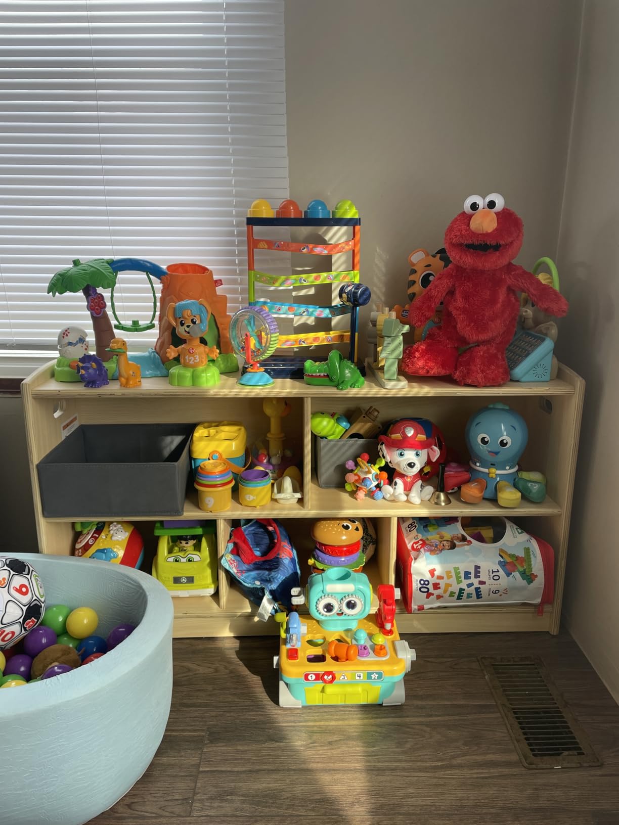 ONBRILL 2-Tier Wood Montessori Cabinet for Kids, Toddler Room Book Shelves Toy Organizers and Storage, Small Book Shelf Storage for Baby Children, Furniture of Classroom, Nursery, Playroom customer photo 1