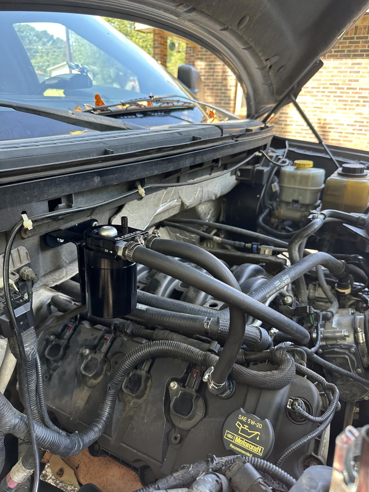 YESHMA Oil Catch Can with Breather Filter Compatible with Ford F150 5.0L 2.7EB 3.5EB 2011-2024, Expedition 3.5L EcoBoost 2018-2021 - 350ml Baffled Oil Separator Tank customer photo 1