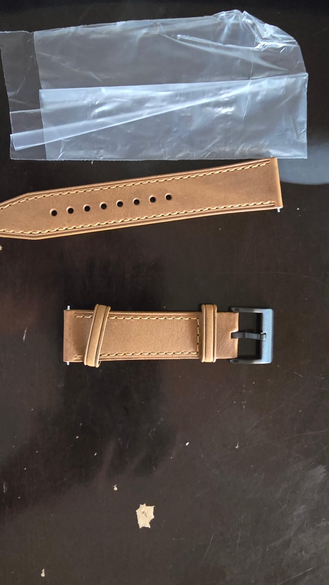 WOCCI 20mm Elite Watch Band, Top Grain Leather, Quick Release, Silver Buckle (Sand) customer photo 2