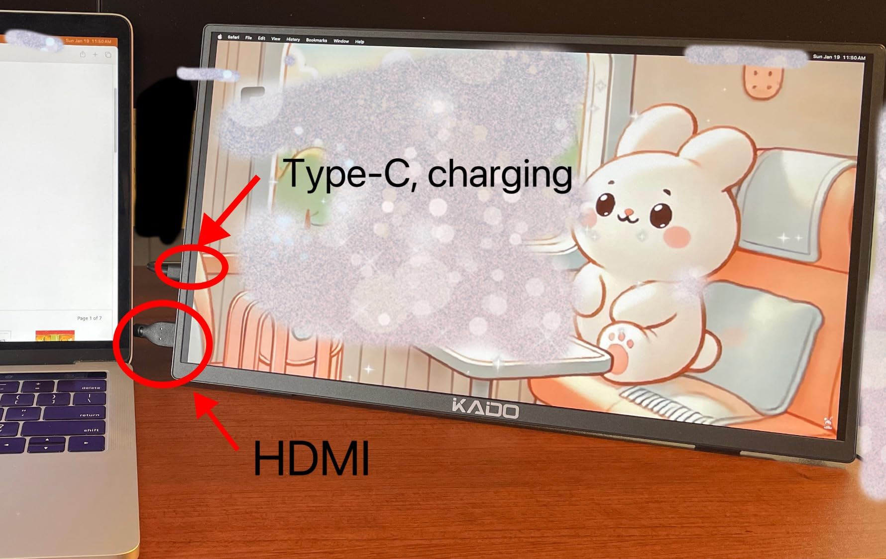 Kado Portable Monitor 15.6-Inch FHD 1080p, 45W Reverse Charging USB-C mini-HDMI Gaming Monitor IPS Display Built-in Speakers, Second Display 180° Kickstand for Laptop PC Phone Mac Xbox PS4/PS5 Switch customer photo 2