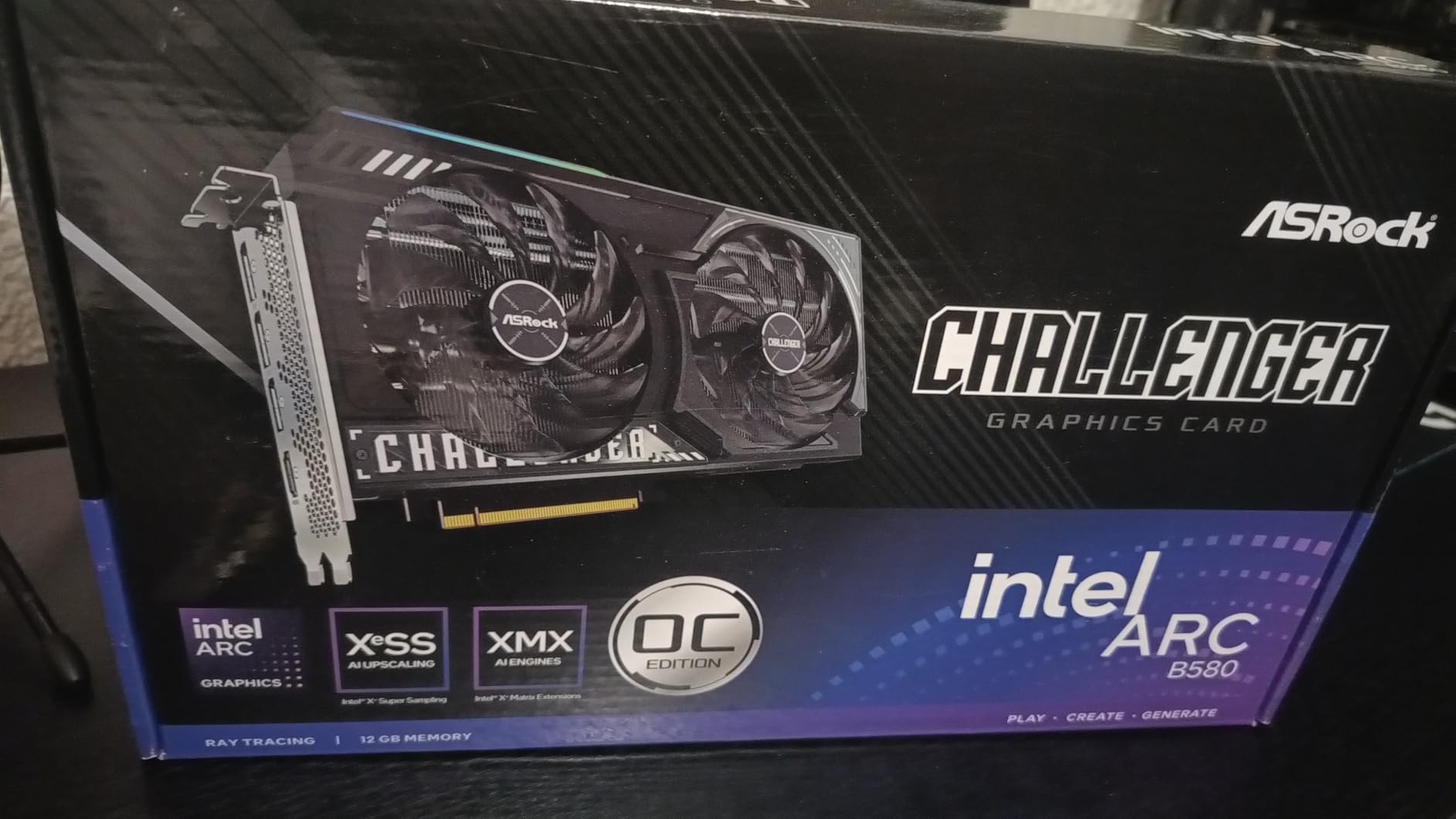 ASRock Intel Arc B580 Challenger 12GB OC Graphics Card, 2740 MHz GPU Clock, 12GB GDDR6, DisplayPort 2.1, HDMI 2.1a, Dual Fan Cooling, 0dB Silent Operation customer photo 2