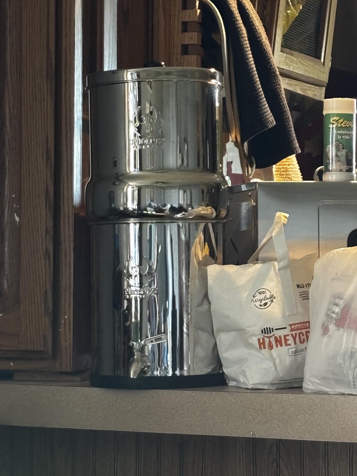 3.25 G Gravity Water Filter | NSF/ANSI 42 & 372 Certified | Gravity-Fed Countertop Stainless Steel Water Filter System | AISI 304 | 2 Carbon Filters & Steel Spigot | No Electricity Required | Portable customer photo 2