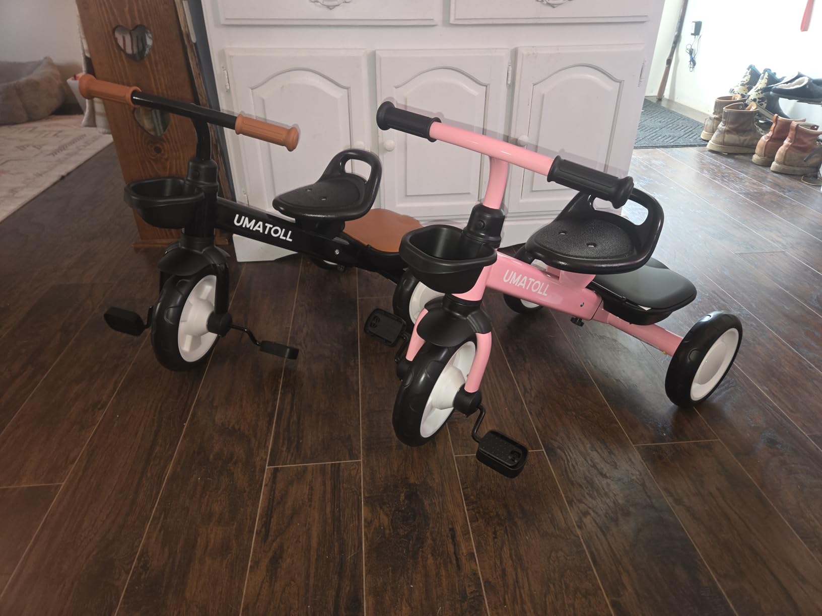 Umatoll Tricycle for Toddlers 2-5 Year Old, Adjustable Toddler Bike Outdoor Toys, Birthday Gift for Boy Girl Age 2-4, Trike with Light up Wheels customer photo 2
