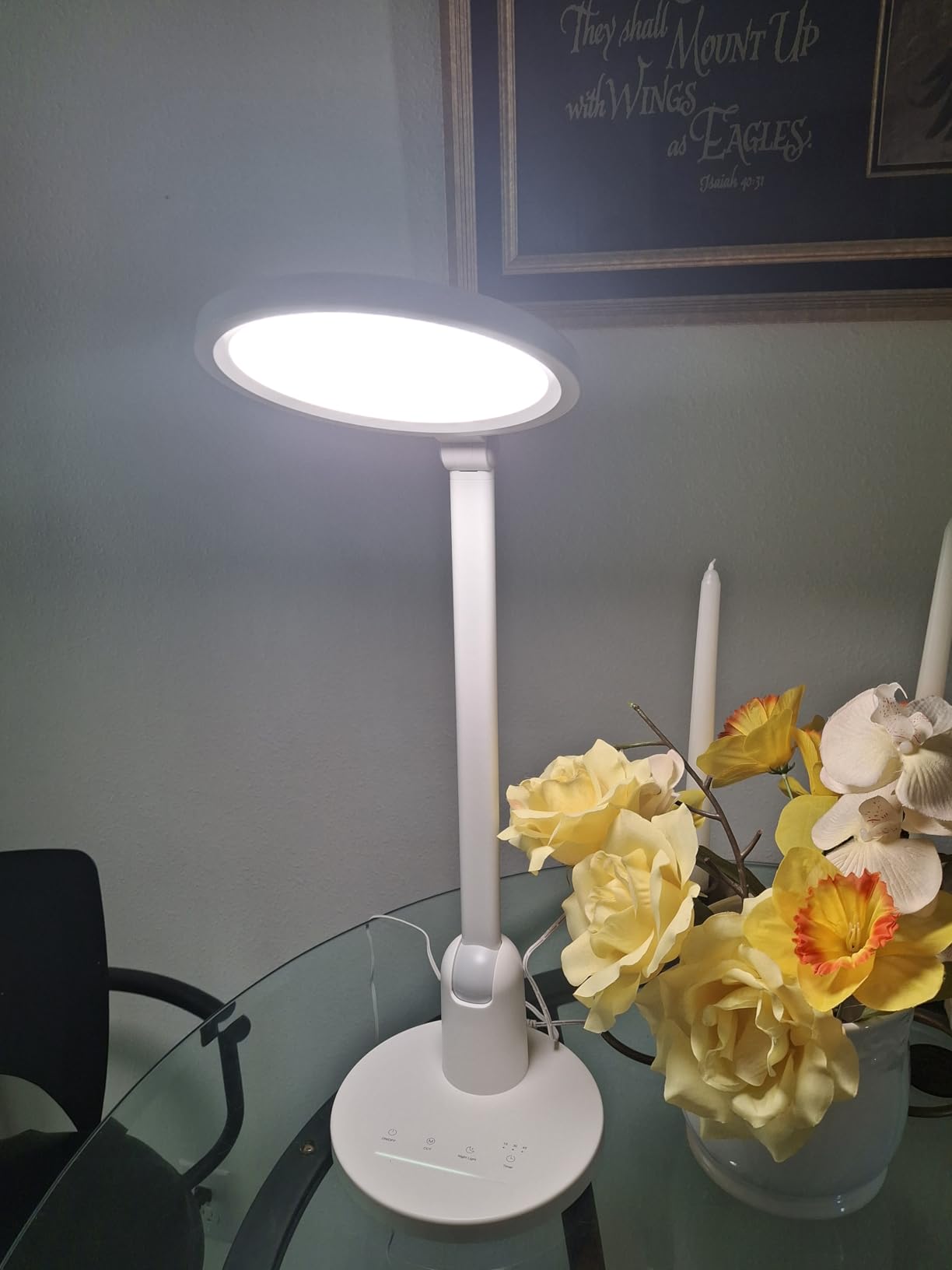 Kitloo Desk Lamps for Home Office with Stable Base, 1000LM Ultra Bright Eye-Caring Desk Light, 3000K-6000K Dimmable Table Lamp with Stepless Dimming & Timing Function for Work, Reading, Bedroom customer photo 1