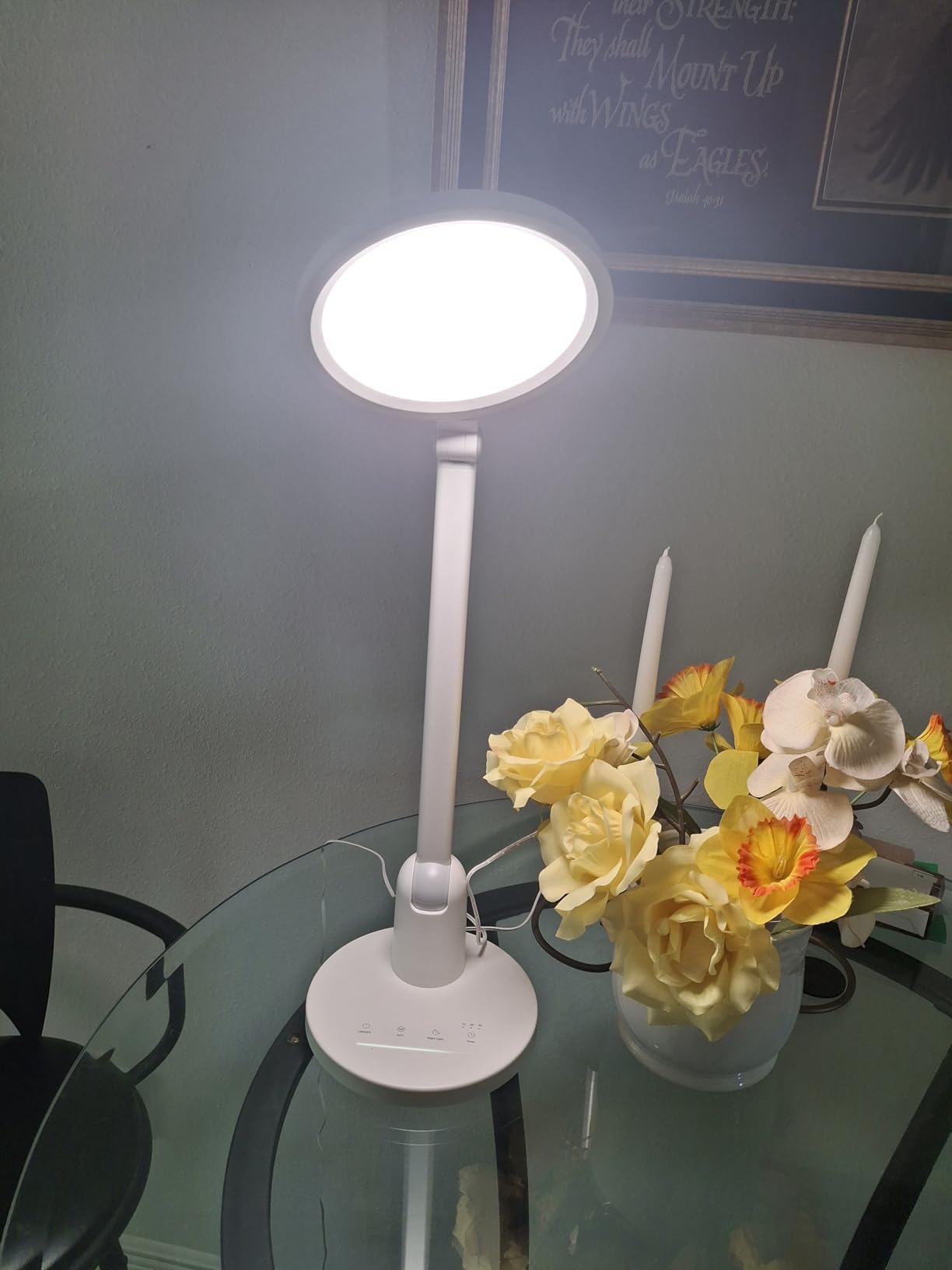 Kitloo Desk Lamps for Home Office with Stable Base, 1000LM Ultra Bright Eye-Caring Desk Light, 3000K-6000K Dimmable Table Lamp with Stepless Dimming & Timing Function for Work, Reading, Bedroom customer photo 2