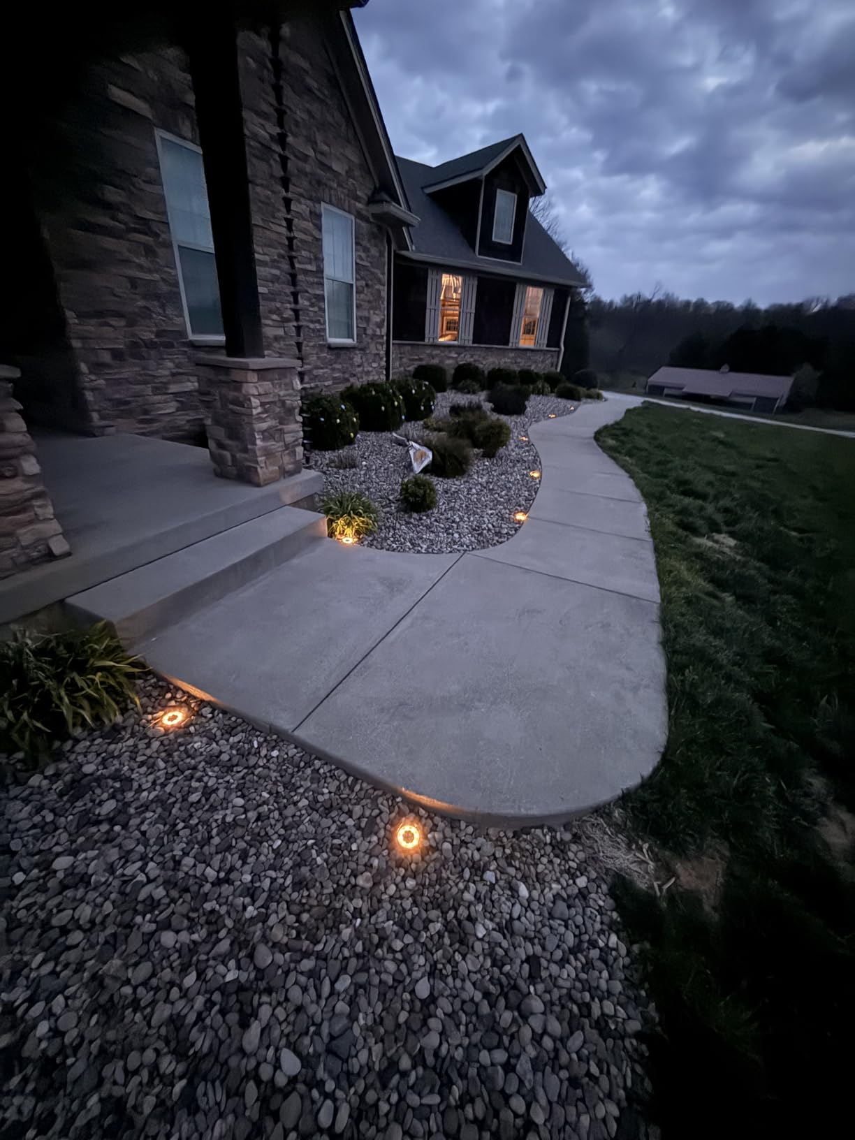 SOLPEX 10 Pack Solar Ground Lights Outdoor Waterproof, Solar Powered Pathway Lights, Landscape Lighting for Garden Walkway Driveway Backyard Decor (Cool White) customer photo 2